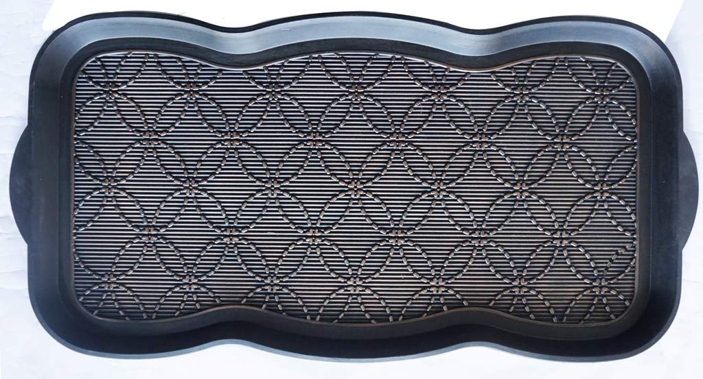 Non-Slip Chainlink Rubber Boot Tray & Door Mat - Waterproof Shoe Drying Mat for Entryway, Mudroom, Garage - Heavy Duty Dirt Trapper for Wet & Dirty Shoes