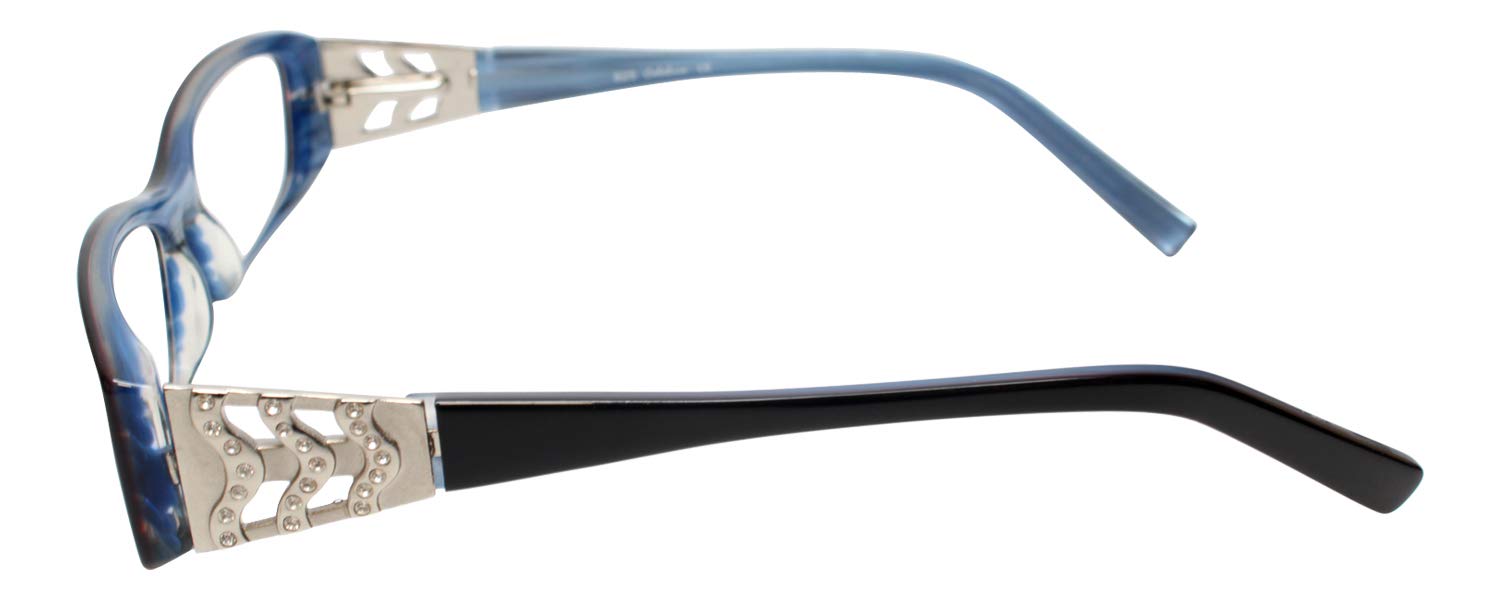 Calabria 825 Dazzling Crystal Reading Glasses with Hard Case - Fashionable Readers for Women & Men, Perfect for Reading, Computer Use & Gift Giving