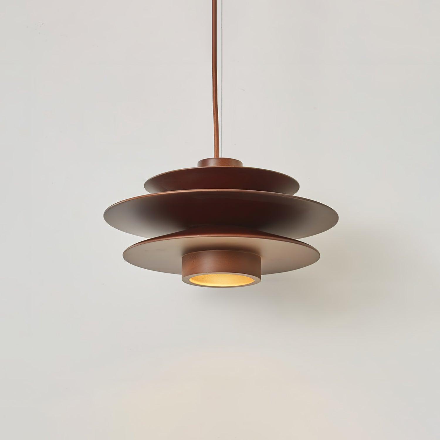 Handmade Cascade Wooden Disc Pendant Light - Natural Boho Ceiling Lamp for Living Room, Bedroom & Dining Room Decor - Perfect for Modern Farmhouse, Rustic & Scandinavian Style Homes