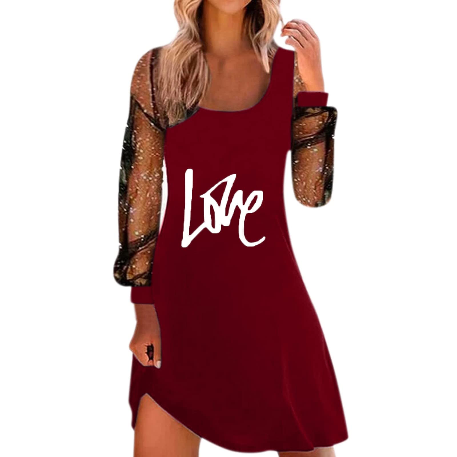 Women's Summer Casual Loose Long Sleeve Mesh Printed Dress - Flowy Sexy Maxi Dress for Spring & Summer - Perfect for Beach, Vacation, and Everyday Wear