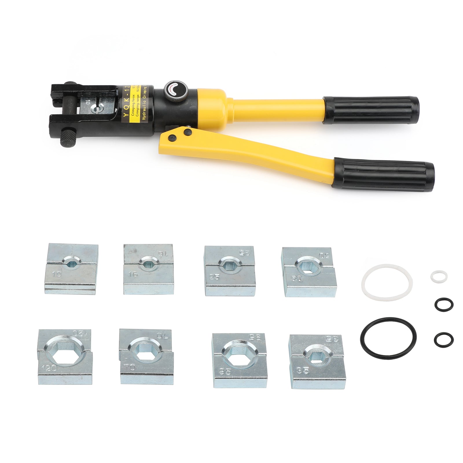 10 Ton Heavy Duty Hydraulic Wire Crimper with 8 Dies - Professional Battery Cable Lug Terminal Crimping Tool for Automotive, Marine & Solar Panel Installations