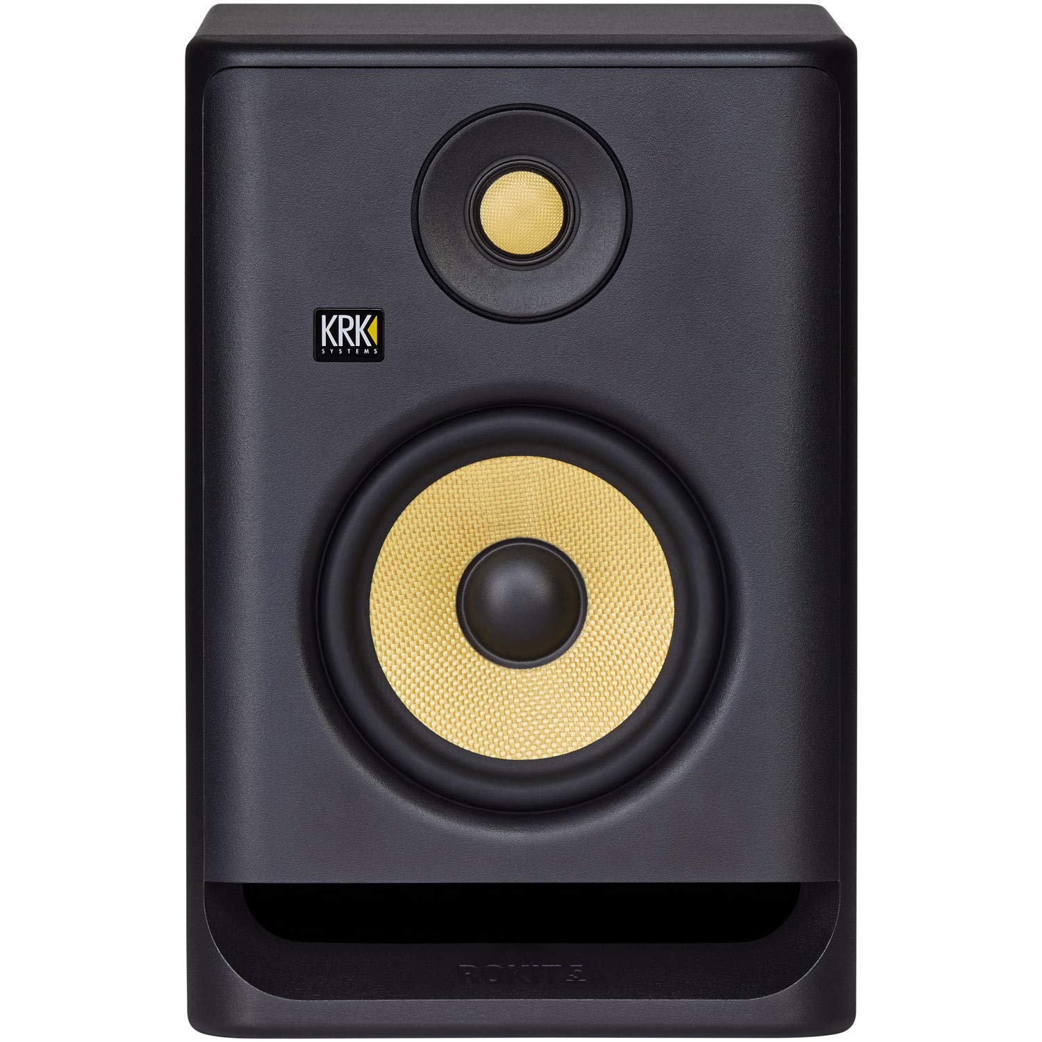 KRK RP5 ROKIT 5 G4 5-Inch Professional Bi-Amp Powered Studio Monitor Speakers with Isolation Pads - Perfect for Home Recording Studios, Music Production & Audio Mixing