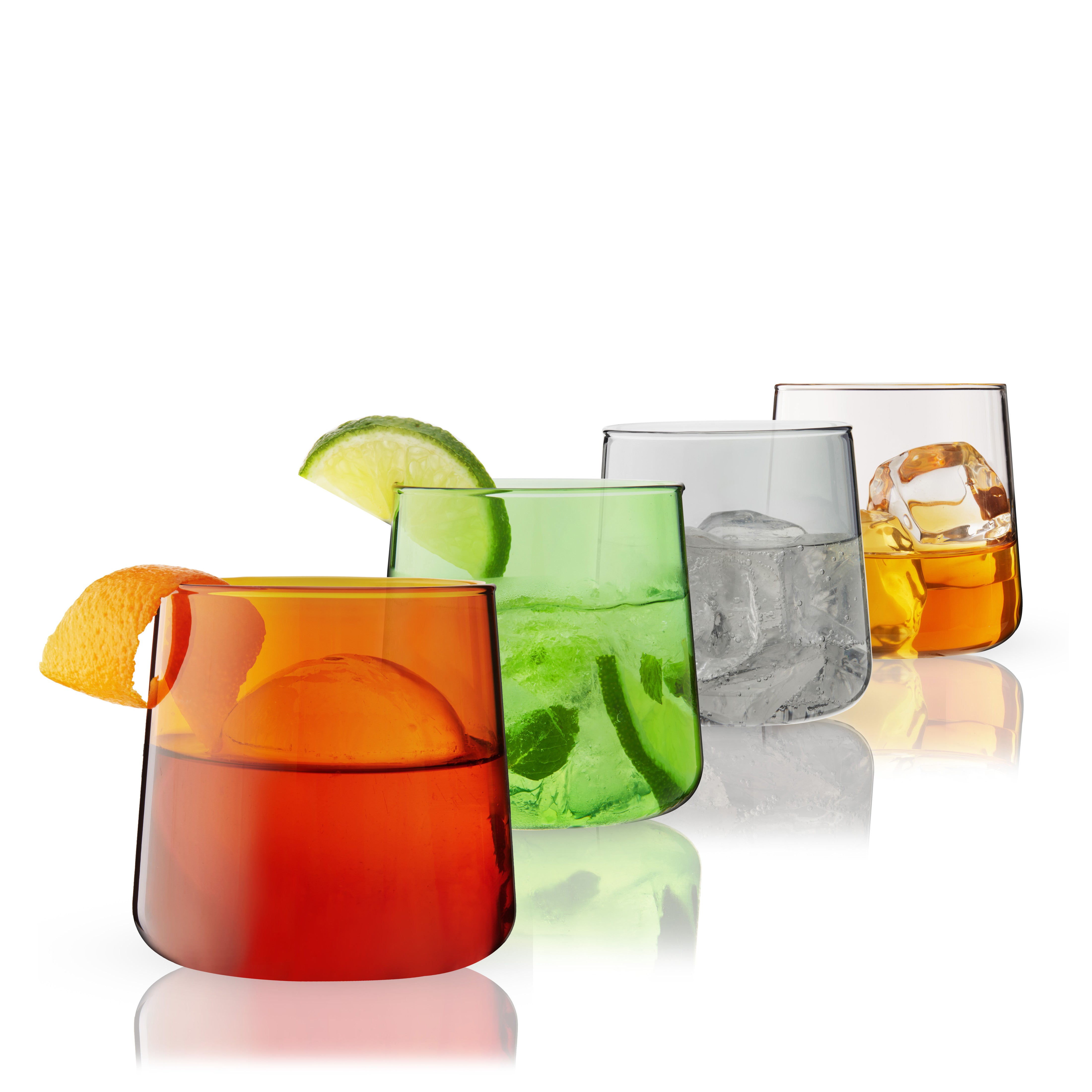 Aurora Cocktail Glasses Set of 4 - 12oz Color Changing Stainless Steel Tumbler Cups with Lids & Straws - Perfect for Margaritas, Cocktails, Iced Coffee & Party Drinks