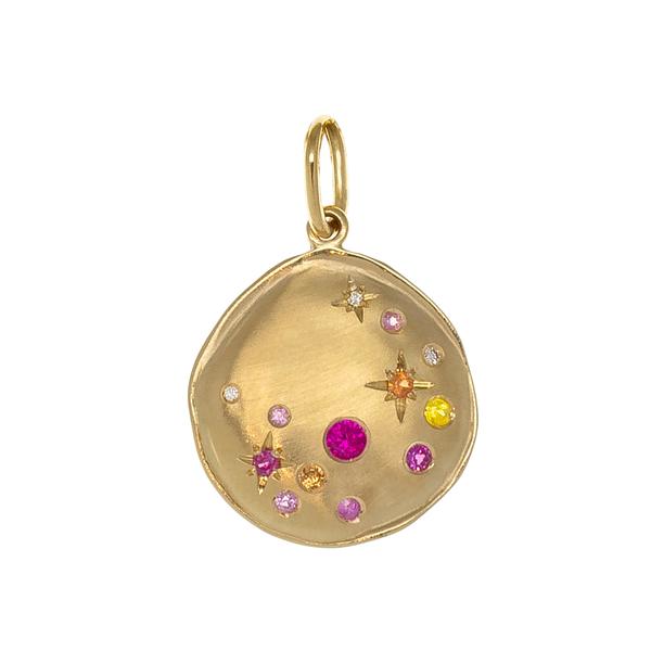 Luna Scattered Star Coin Charm - Elegant Celestial Jewelry for Necklaces & Bracelets - Perfect for Boho Fashion & Gift Giving