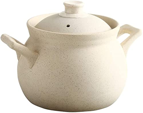 Vintage Enameled Cast Iron Skillet with Lid - Handmade Round Casserole Dish, High-Temperature Resistant Cookware for Oven & Stovetop - Perfect for Braising, Stewing & Baking - Retro Clay Pot by LINGGUANG