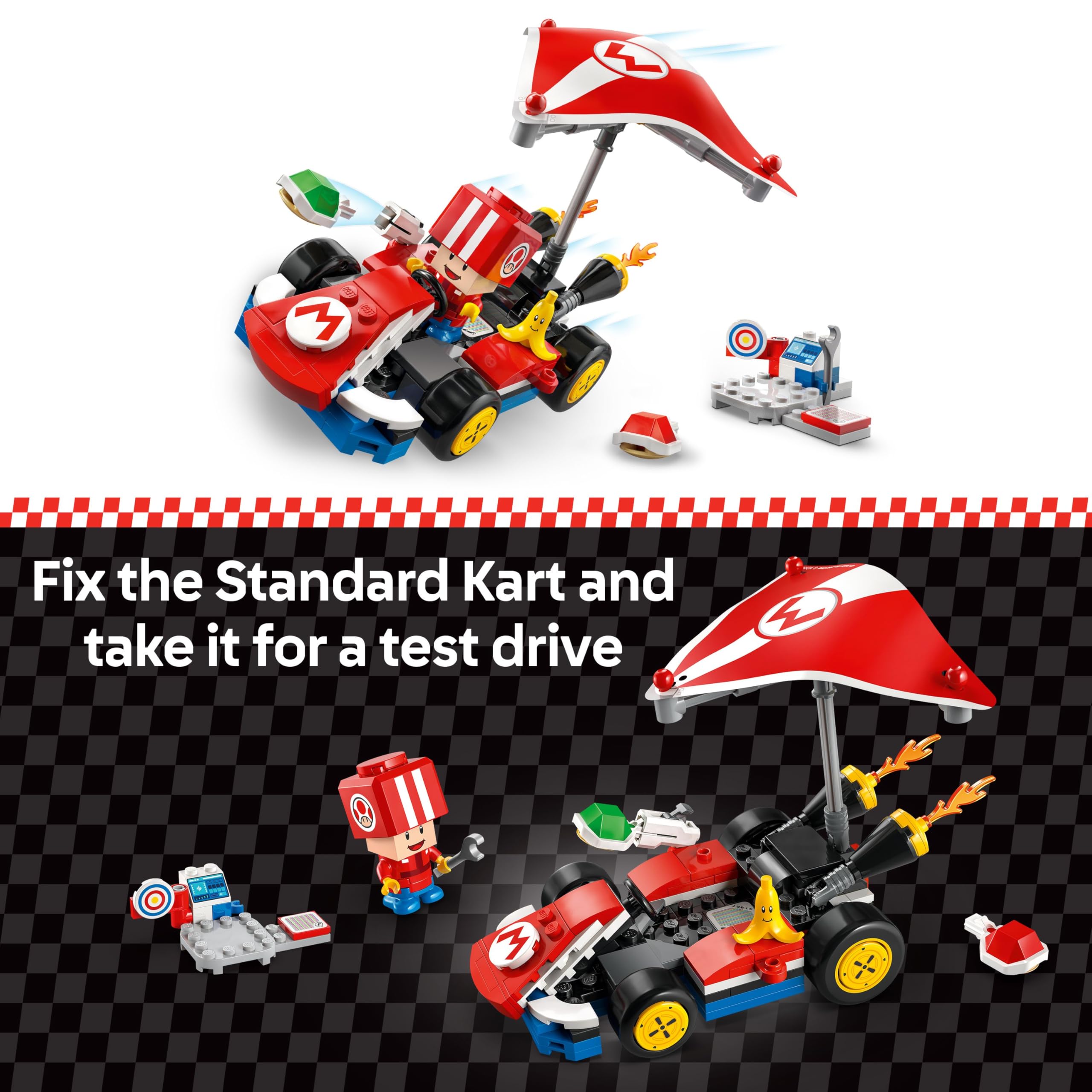 LEGO Super Mario Mario Kart Standard Kit 72032 - Kids Building Toy Set for Boys & Girls Ages 7+ | Nintendo Collectible Gift for Birthday & Holidays | Fun Racing Game Playset for Home & Party Playtime