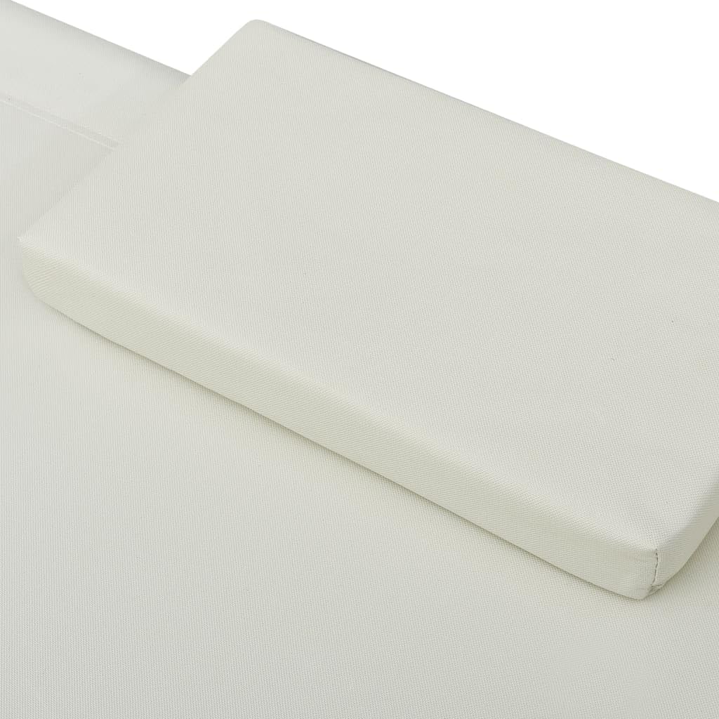 Outdoor Patio Lounge Bed with Cream Fabric - Perfect for Backyard Relaxation, Poolside Lounging, and Sunbathing
