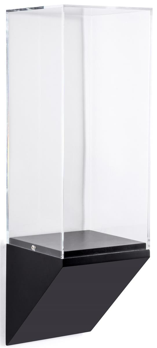 Displays2go Wall Wedge Shelf Pedestal - Acrylic & MDF Construction in Black with Clear Finish (DCWWDG8BK) | Perfect for Retail Displays, Home Decor, and Office Organization