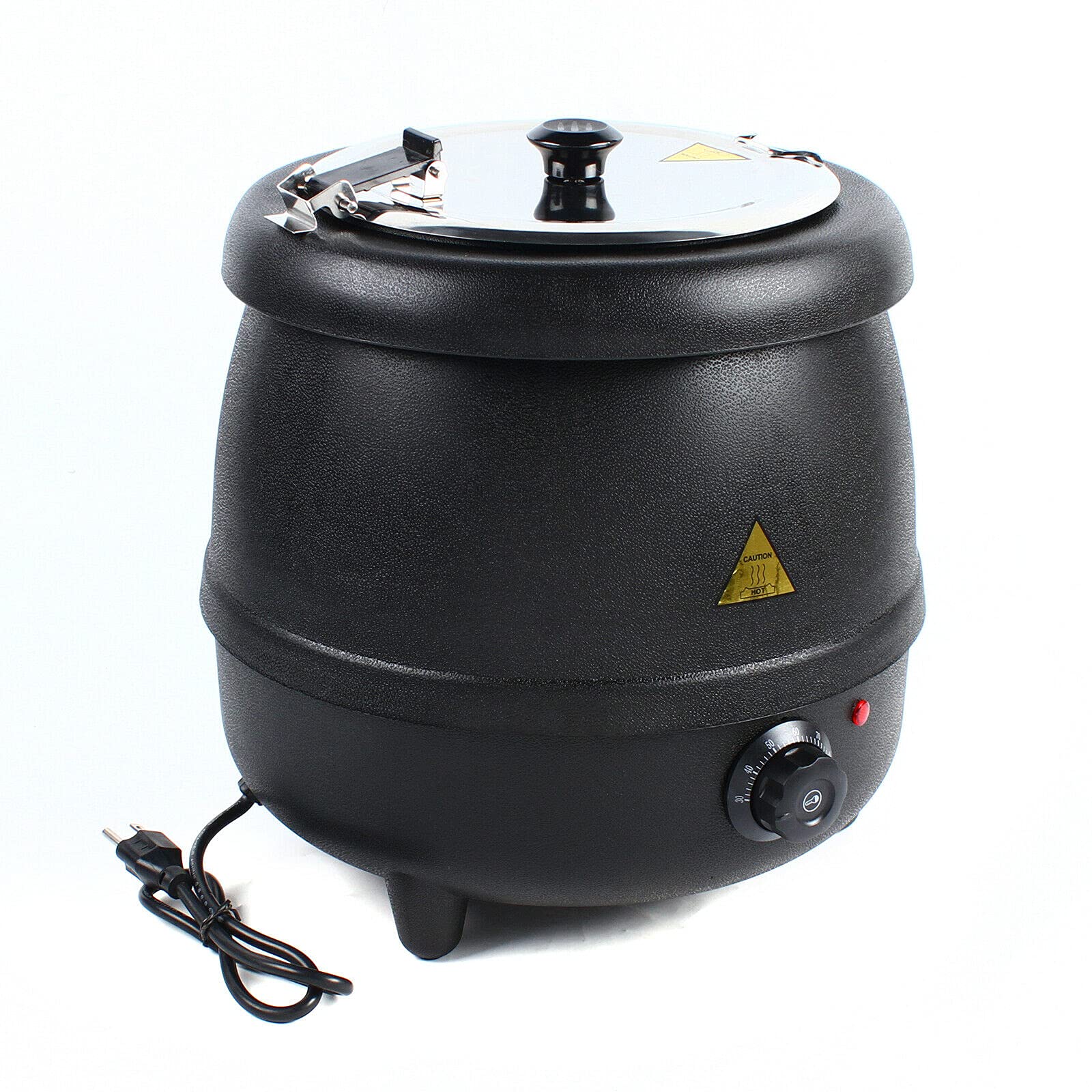 OUKANING 10L Commercial Electric Soup Warmer Kettle - 400W Stainless Steel Pot with PP Shell - 110V Countertop Food Warmer for Restaurants, Cafes & Home Use - Perfect for Buffets, Catering & Large Family Gatherings