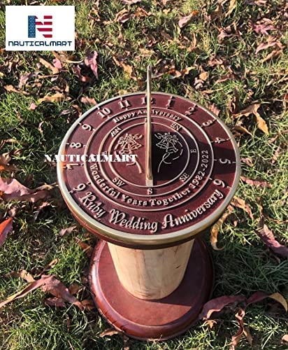 Ruby Wedding Anniversary Sundial Gift - 40th Year Keepsake for Couples - Perfect for Outdoor Garden, Patio & Home Decor