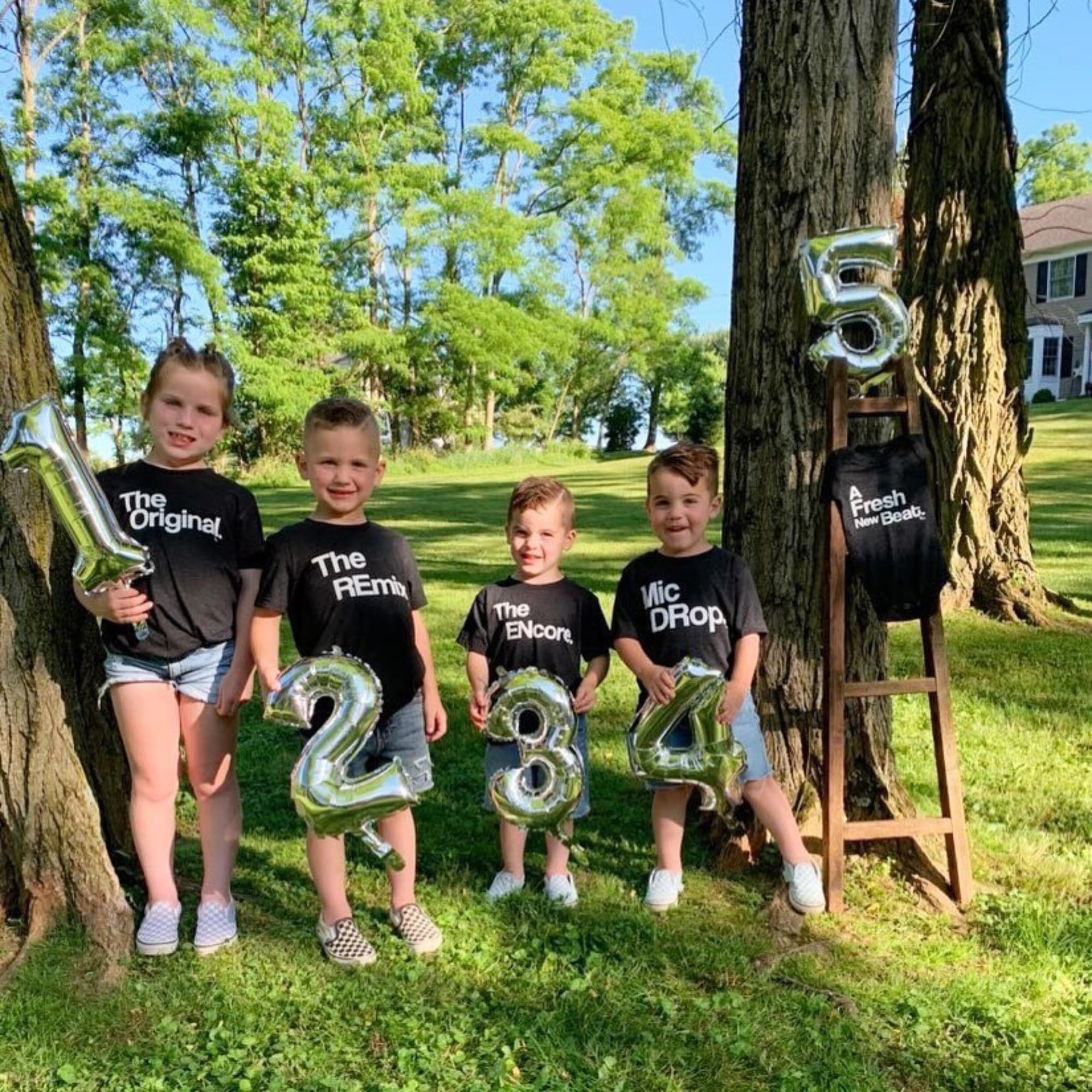 Pregnancy Announcement Shirts for Siblings - Big Brother & Big Sister Gift Set of 5 for Baby & Toddler - Perfect for Gender Reveal Parties & Family Photo Shoots