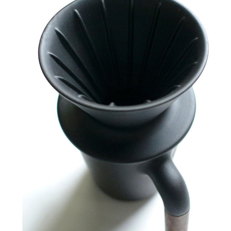 Premium Ceramic Pour Over Coffee Maker - HMM Patio Coffee Dripper for 1-2 Cups | Minimalist Design | SGS Certified | Perfect for Home, Office & Camping Coffee Brewing | Black
