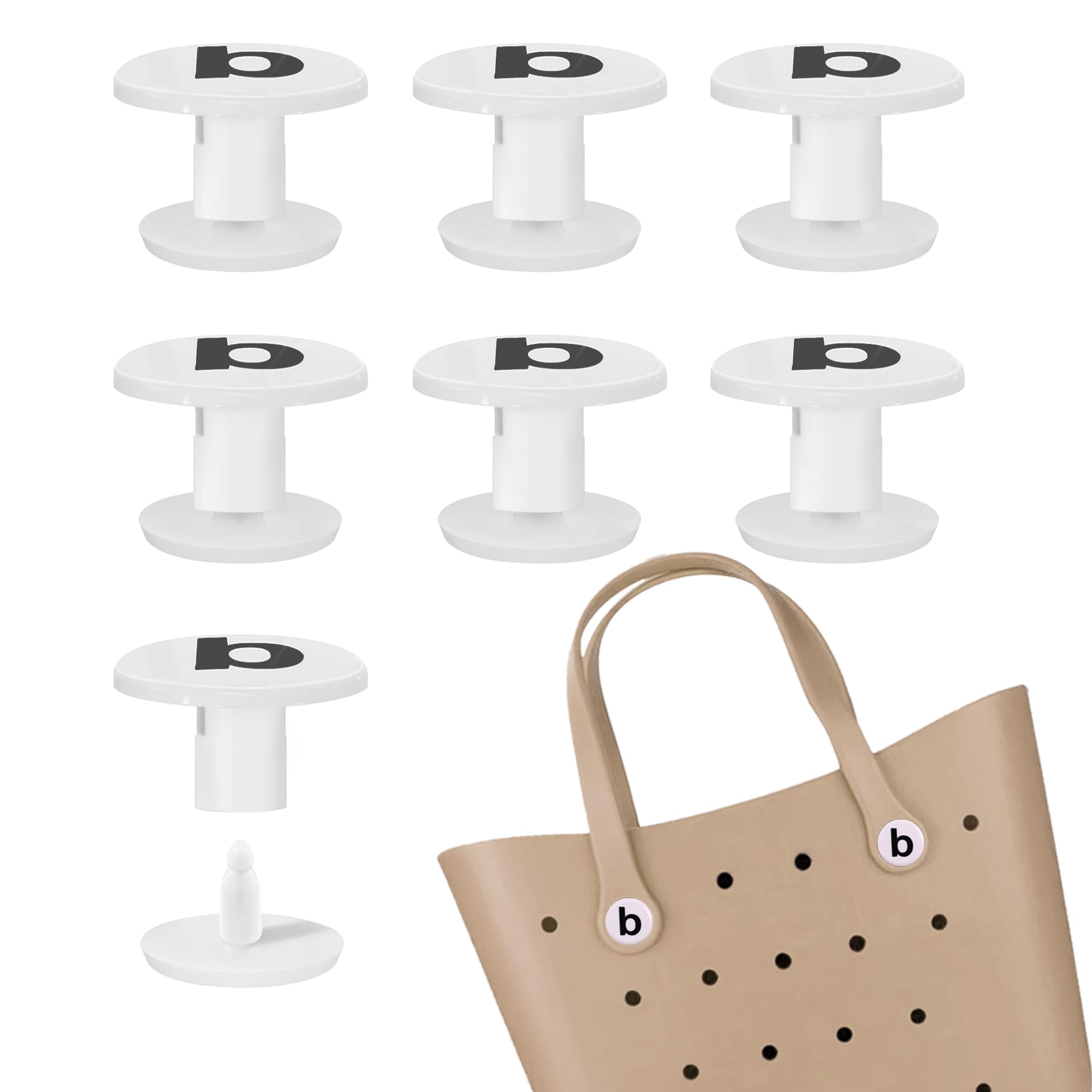 6-Pack Replacement Rivets for Bogg Bag & Beach Tote Repair - Durable Rubber Bag Accessories for Women - Perfect for DIY Handbag Fixes & Beach Tote Maintenance