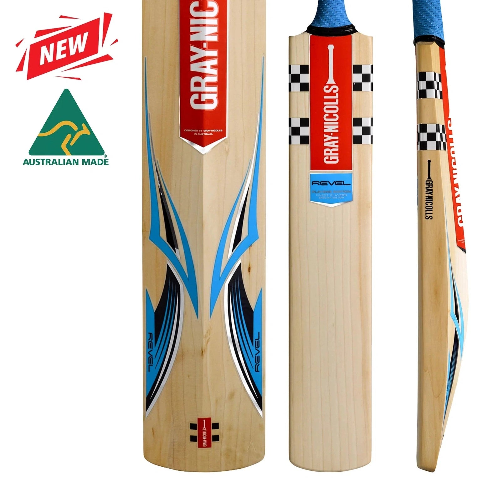 Gray Nicolls Revel Players Edition Adult Cricket Bat - Premium English Willow for Professional Performance - Perfect for Matches, Training & Club Play