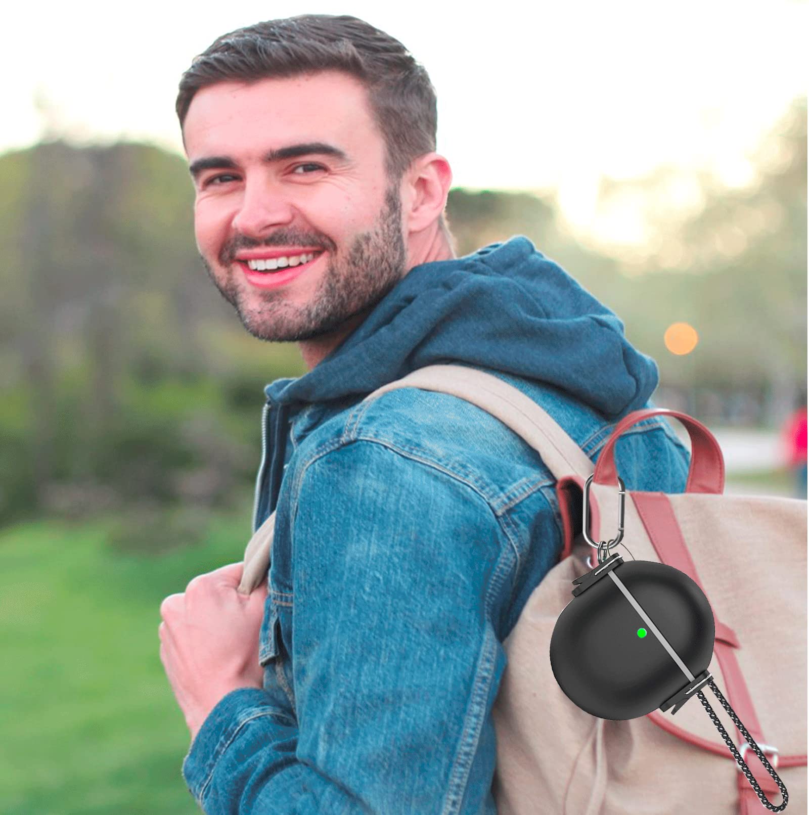 Google Pixel Buds Pro Case with Lock & Keychain - Secure Cover for Men/Women (Black) - Perfect for Travel & Gym