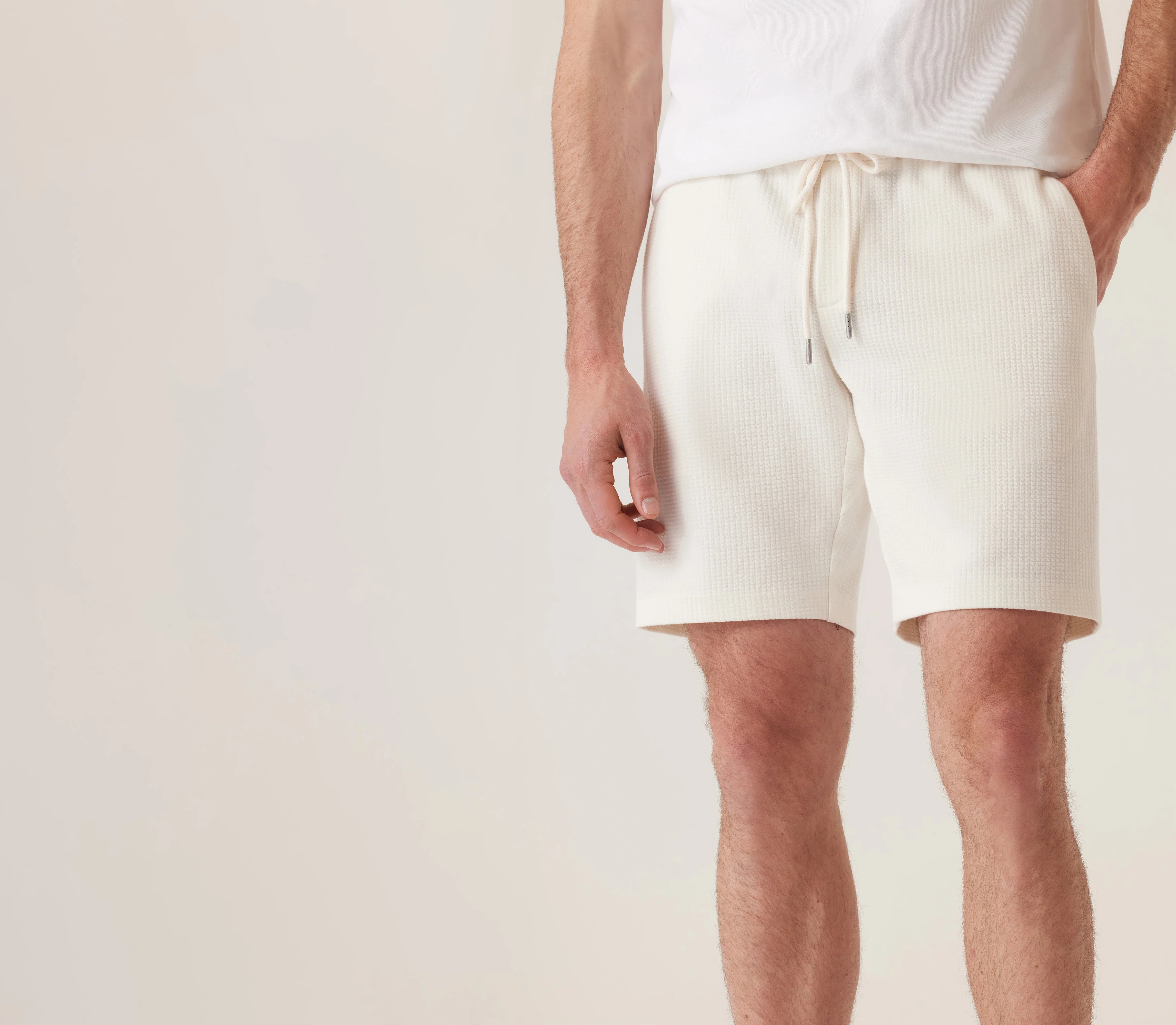 Deke Infinity 360 Cargo Bermuda Shorts for Men - Comfortable Warp Waffle Fabric, Natural Color - Perfect for Hiking, Travel & Outdoor Adventures