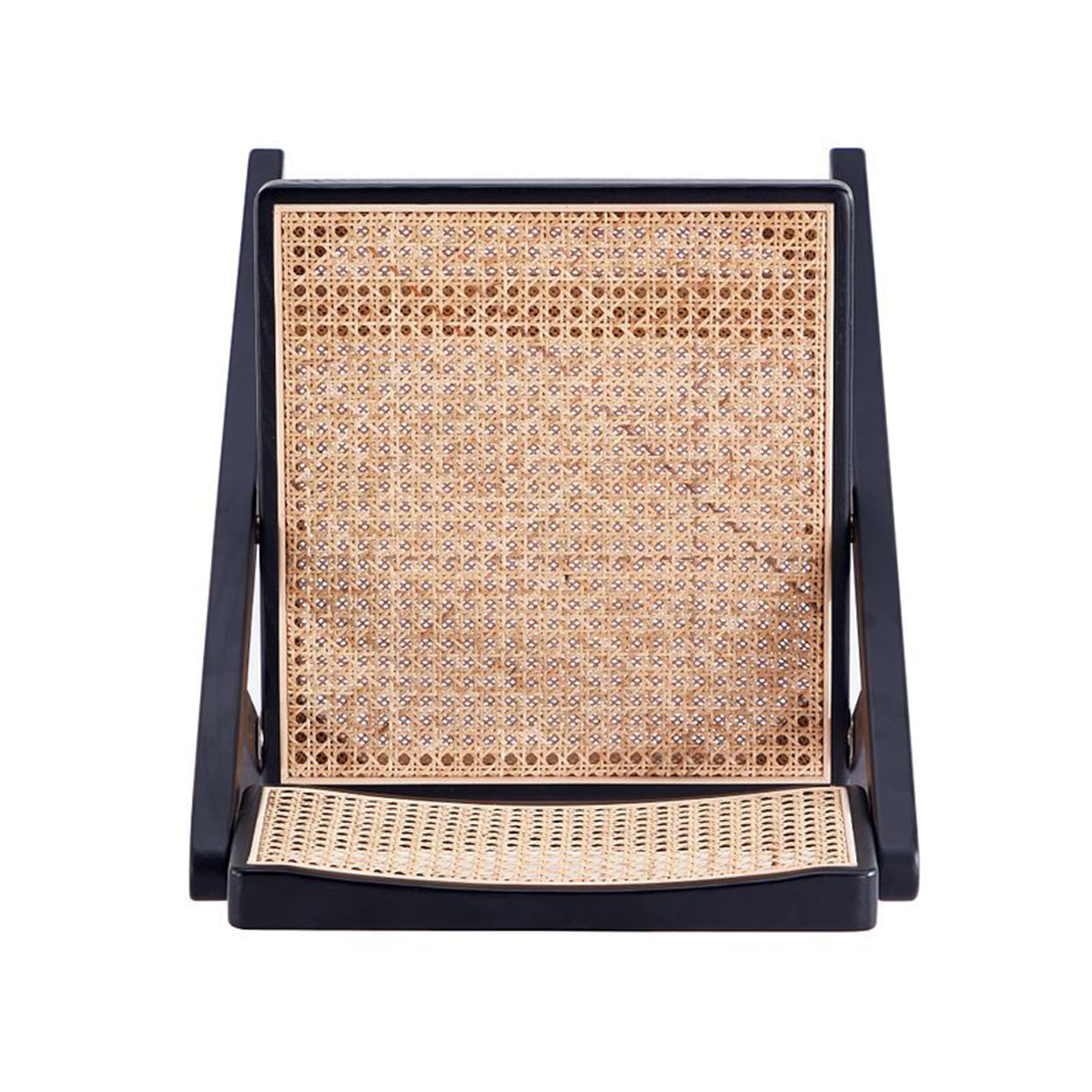 Manhattan Comfort Pullman Folding Rattan Wicker Cane Side Outdoor Dining Chair - Set of 2 in Black/Natural - Perfect for Dining Room, Patio, Restaurant, Bistro, Cafe and Pub - Ideal for Small Spaces, Outdoor Entertaining & Compact Seating Solutions