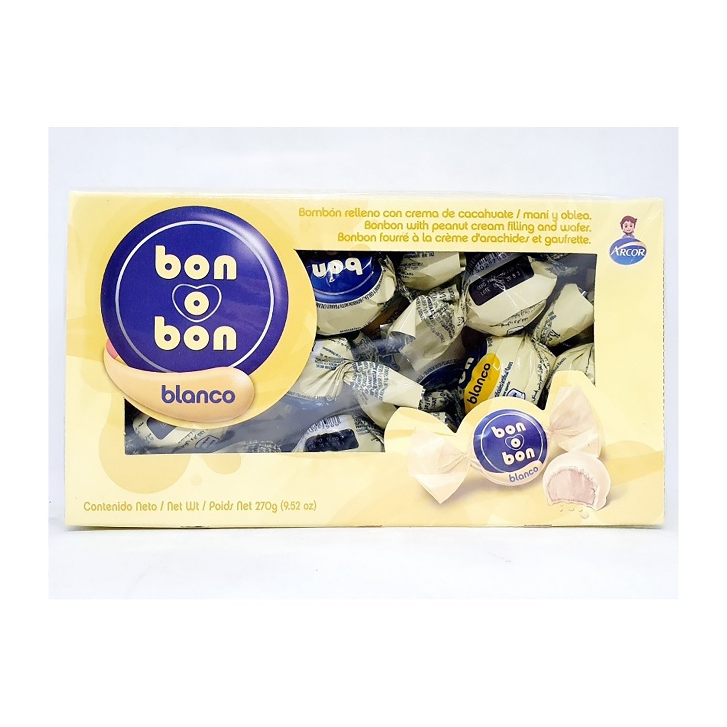 Arcor Bon O Bon Blanco White Chocolate Candy - 18 Count Box | Perfect for Parties, Gifts & Snacking
