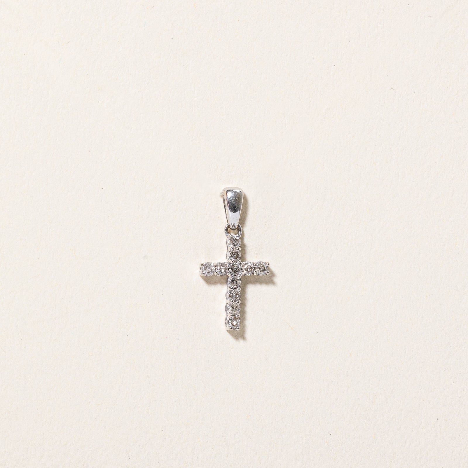 10K White Gold Diamond Cross Pendant Necklace - 0.16ctw Genuine Diamond Jewelry for Women, Perfect for Gifts, Baptism, First Communion & Everyday Wear
