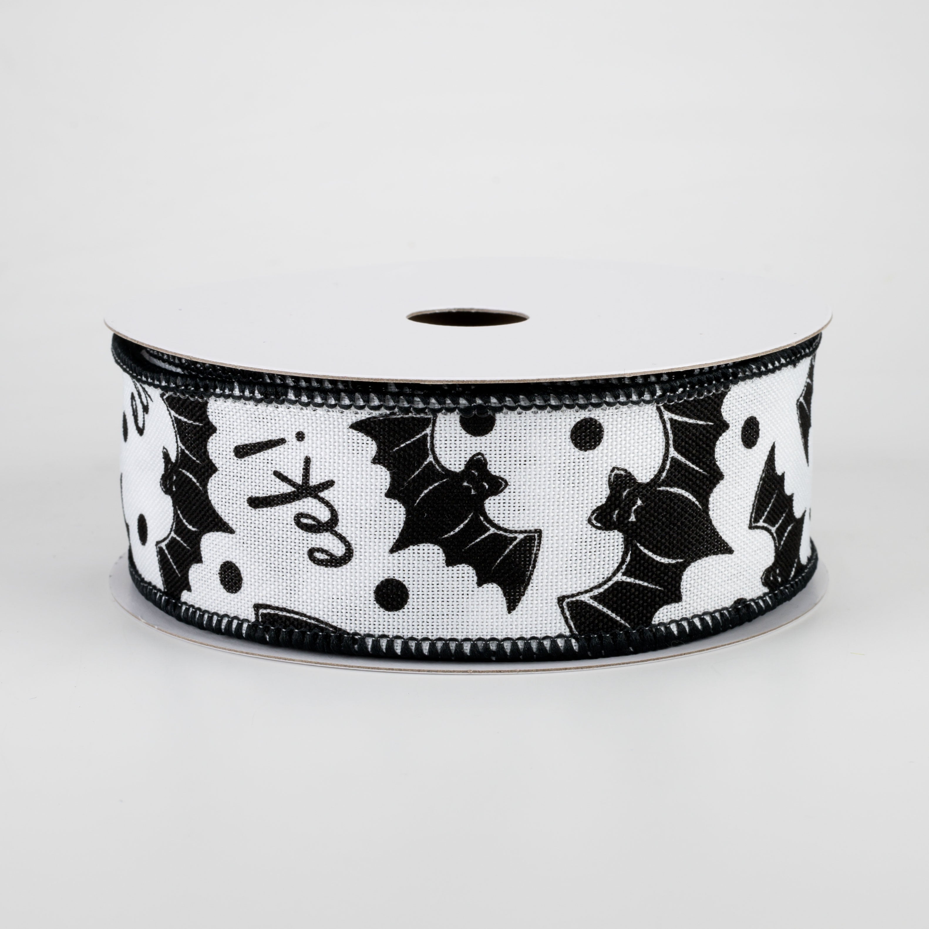 1.5 Inch White Eek Ribbon - 10 Yards Bulk Roll for Gift Wrapping, Crafts, and DIY Decorations