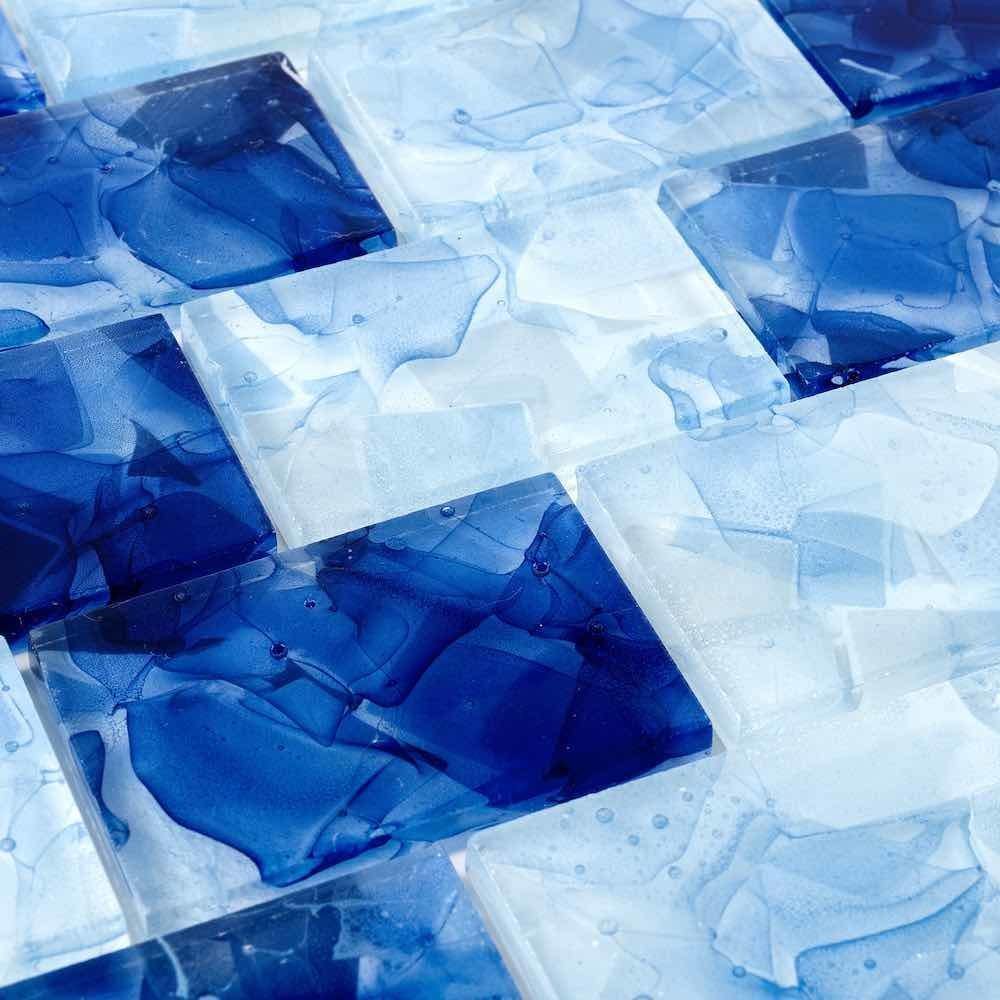 Liquid Glass Mosaic Tile Ocean Blend 2