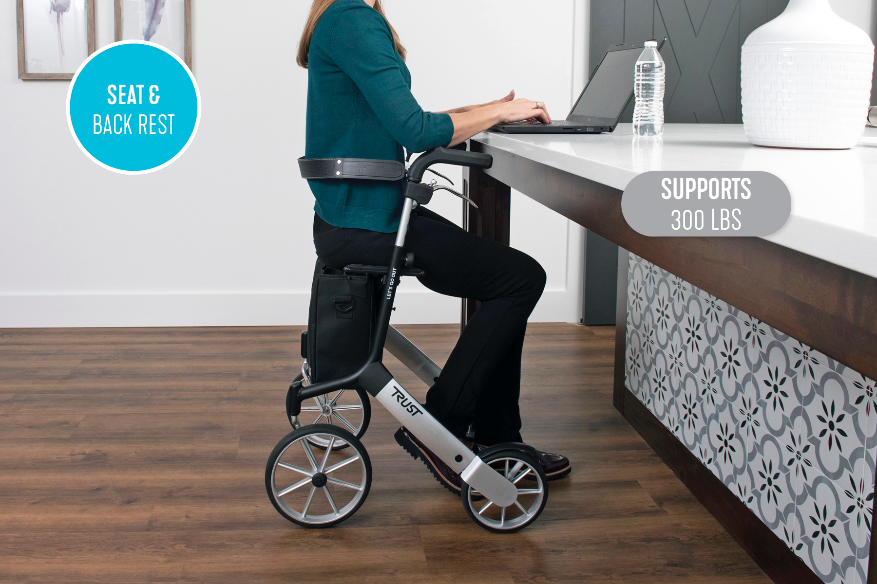 Premium Lightweight Rollator Walker for Seniors & Adults - Foldable Mobility Aid with Seat, Basket & Hand Brakes - Ideal for Outdoor Walks, Shopping & Travel