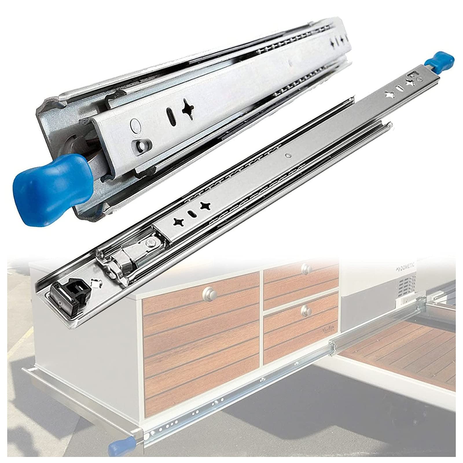 Heavy Duty Full Extension Drawer Slides with Lock - 36 Inch (914mm) Telescopic Runners for Cabinets - 120kg Bearing Capacity (1 Pair) - Perfect for Kitchen Cabinets, Office Furniture, and Storage Units