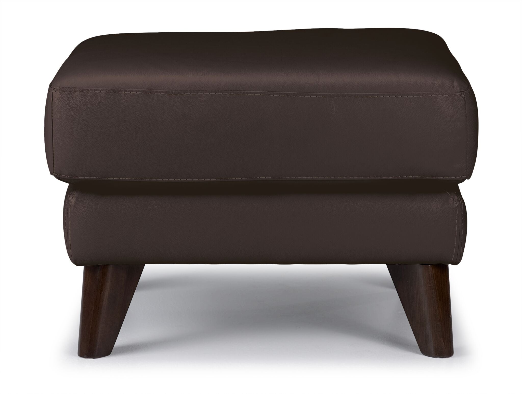 Braylon Genuine Leather Ottoman - Dark Chocolate Brown, Large Footrest Stool with Storage for Living Room, Bedroom & Office - Comfortable and Stylish Home Decor