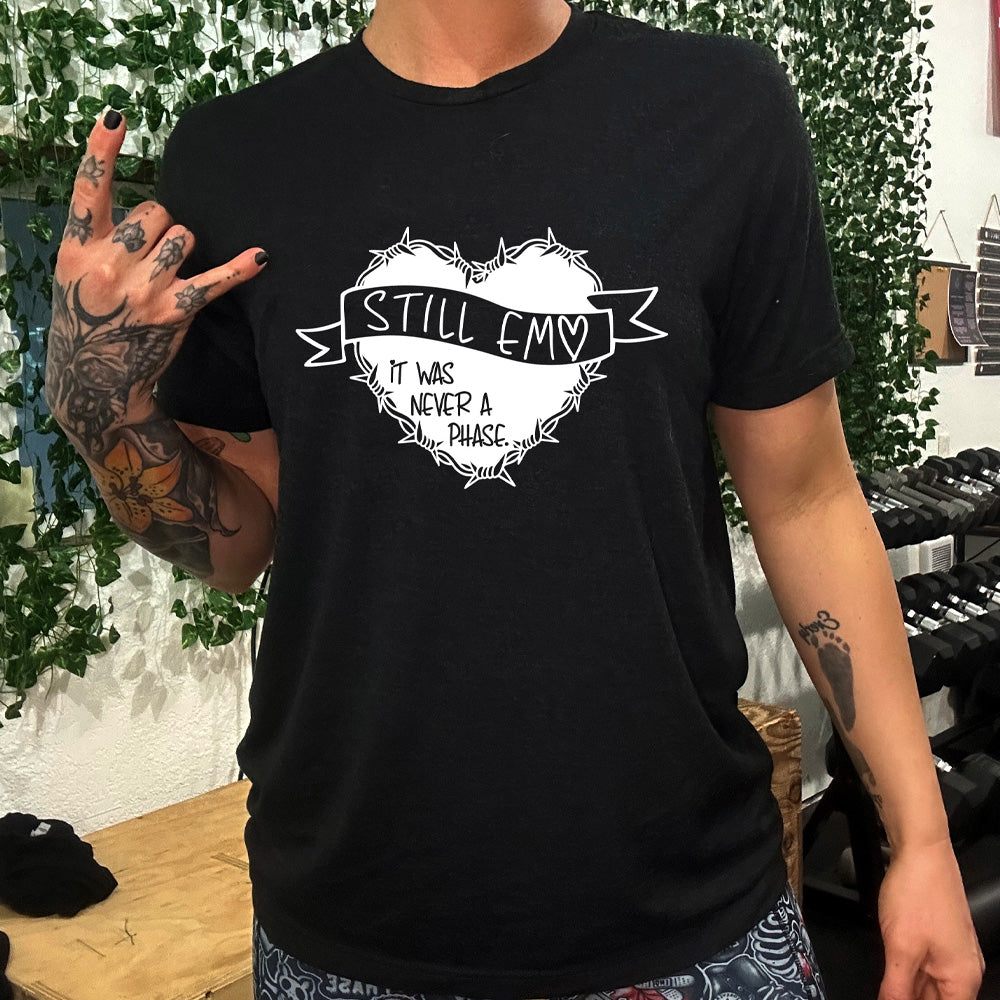 Still Emo It Was Never A Phase T-Shirt - Unisex Vintage Emo Style Tee for Concerts, Festivals & Alternative Fashion