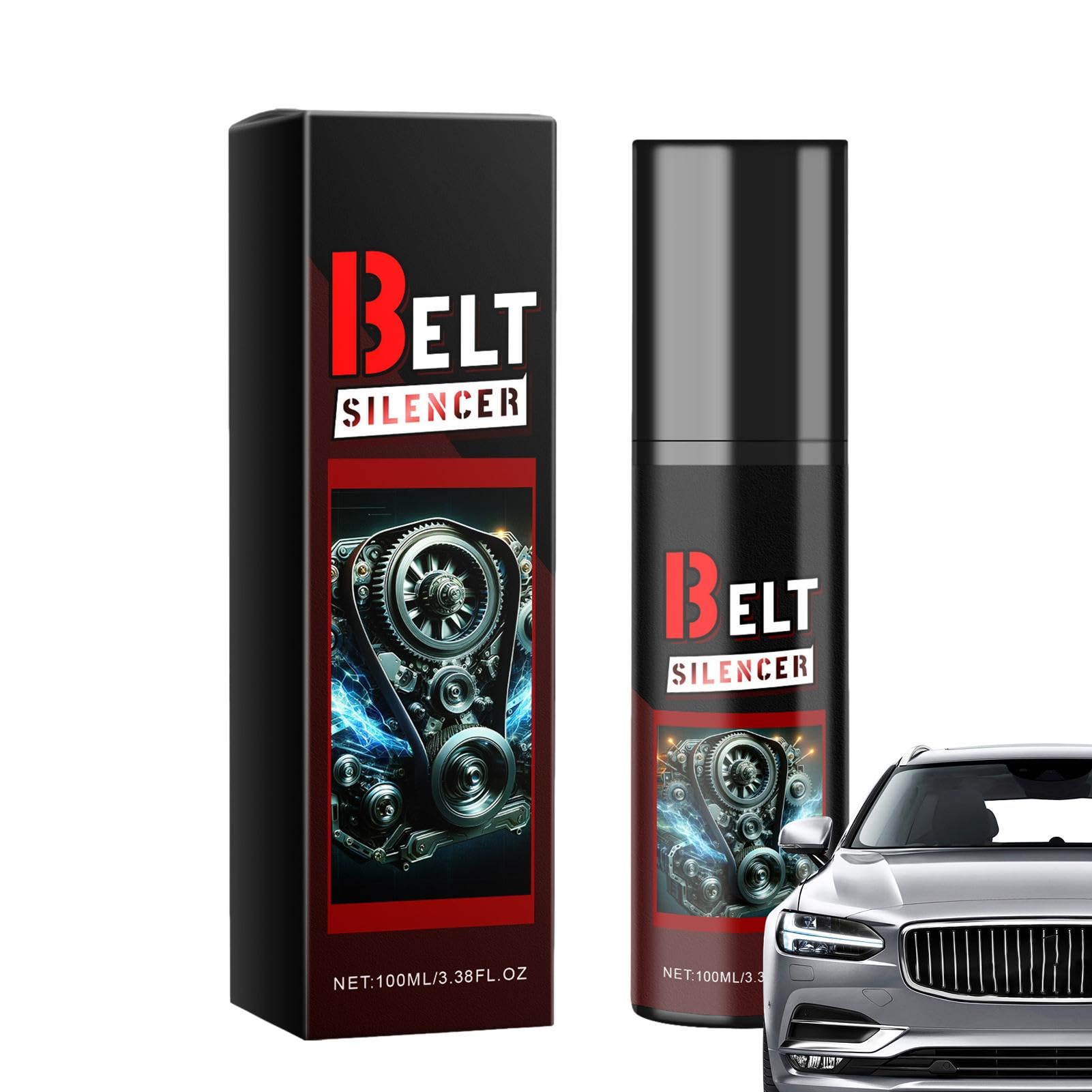 Belt Dressing Spray for Cars - 100ml Automotive Belt Noise Eliminator & Lubricant | Engine Belt Silencer Spray | Stops Squeaking & Protects Belts | Perfect for Routine Vehicle Maintenance & Noise Reduction