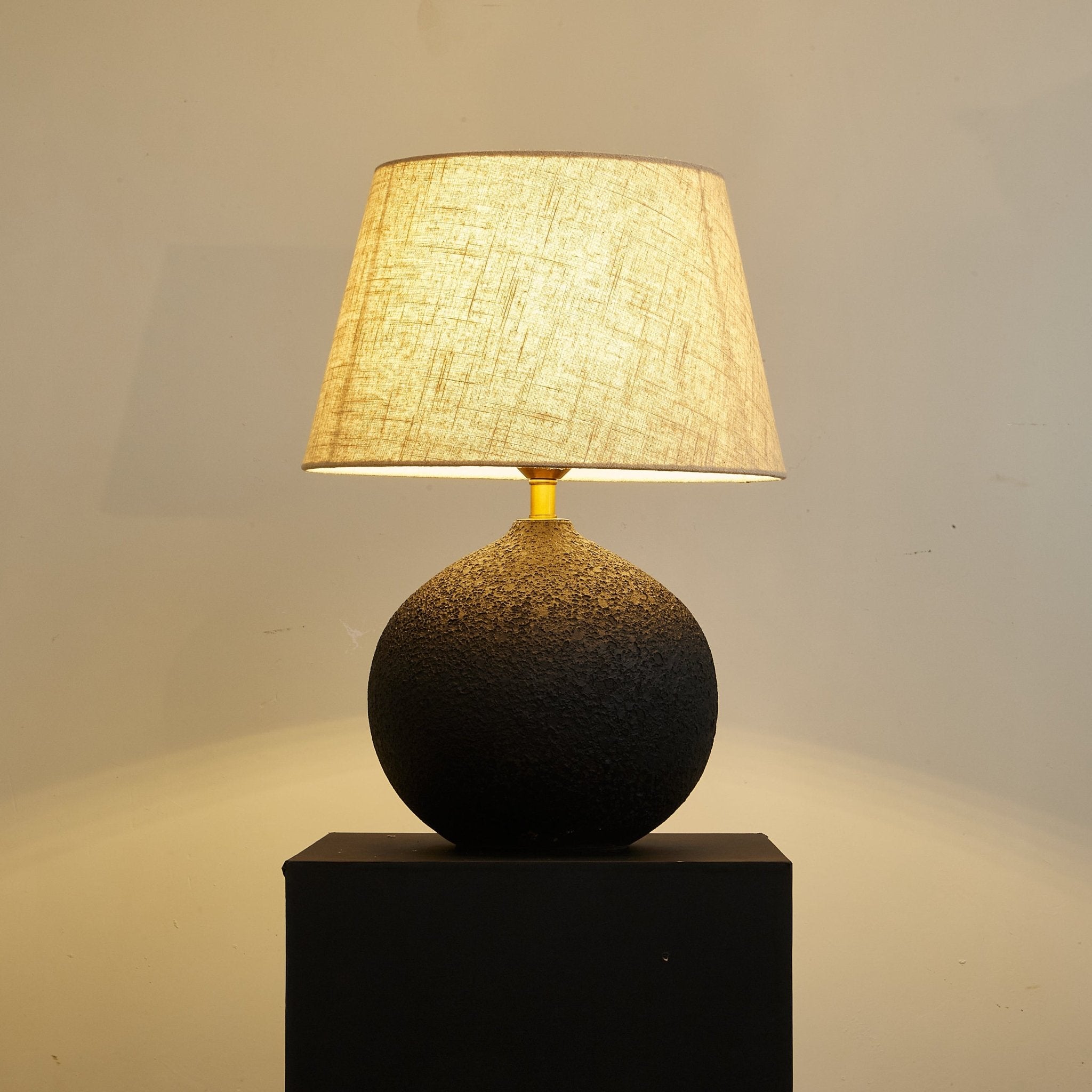 Terra Noir Textured Table Lamp - Modern Decorative Lighting for Living Room, Bedroom & Office - Perfect for Home Decor & Ambience