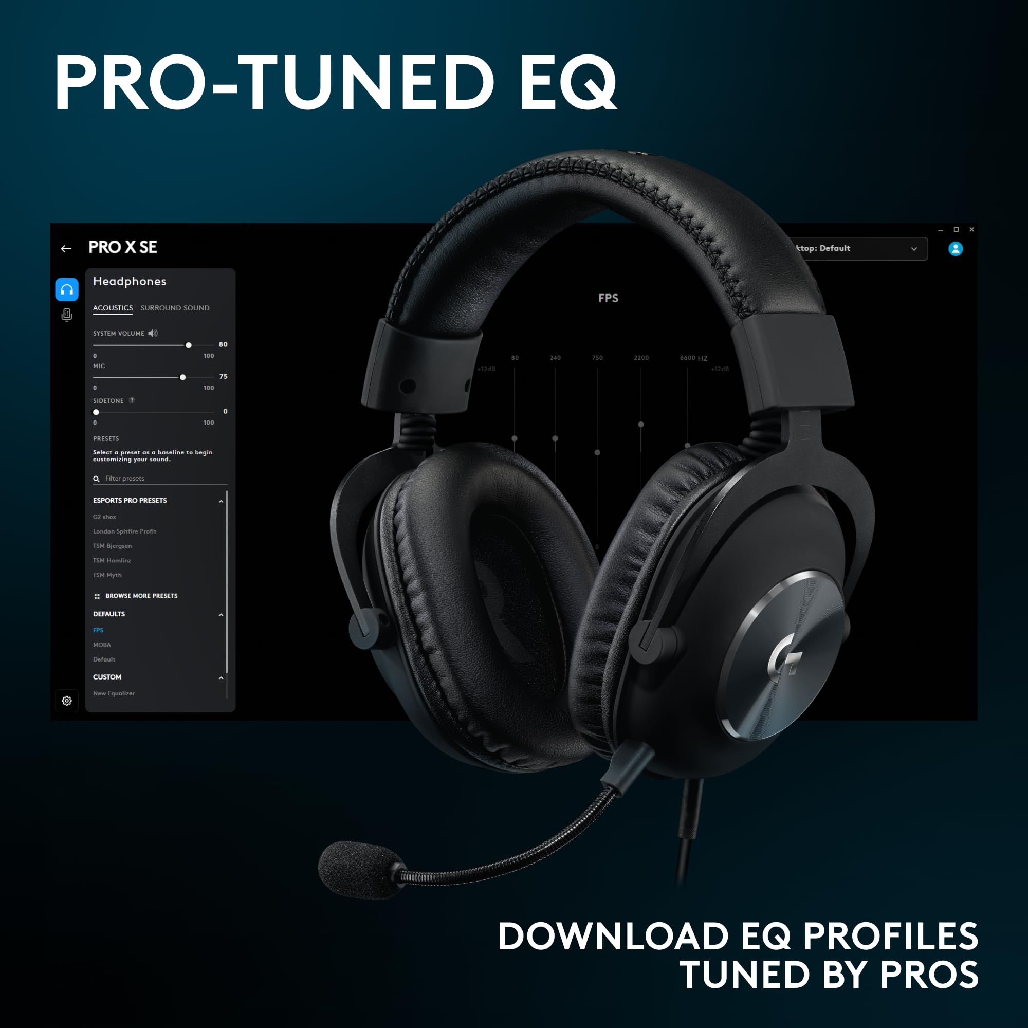 Logitech G Pro X SE Wired Gaming Headset with Blue VO!CE Mic - DTS 7.1 Surround Sound, 50mm Drivers, USB/3.5mm Aux, USB DAC - Compatible with PC, Xbox, PS5, PS4 (Black) - Perfect for Competitive Gaming & Streaming