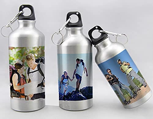 INTSUPERMAI 20-Pack 600ml Sublimation Aluminum Water Bottles - 10 White & 10 Silver Coated Bottles with Rubber Clamp & Safety Lock - Perfect for Sports, Gym, Hiking & Custom Gifts