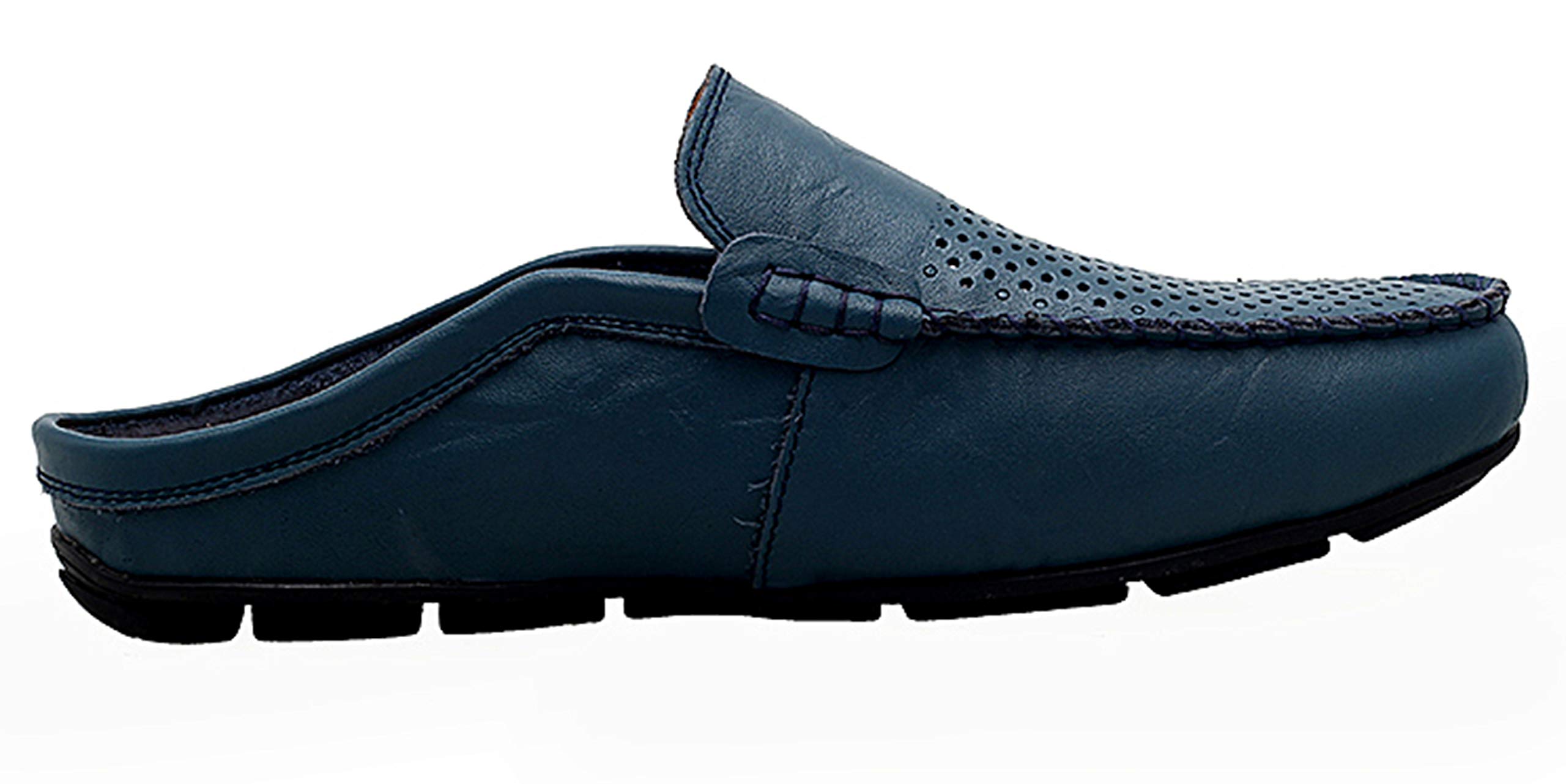 Go Tour Men's Mules Clog Slippers - Breathable Leather Slip-On Loafers for Casual Wear | Comfortable House Shoes for Indoor/Outdoor Use, Perfect for Home, Office & Travel