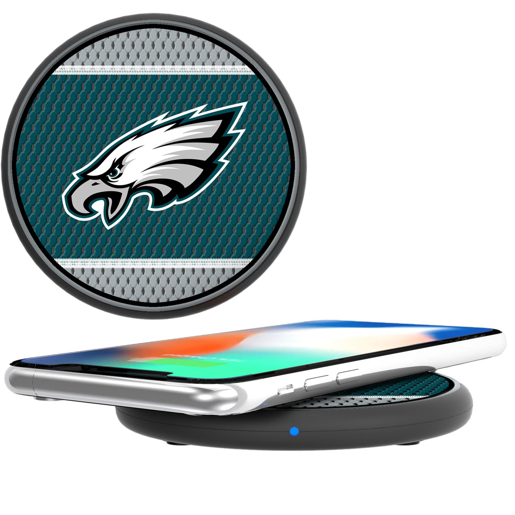 Philadelphia Eagles NFL Wireless Charging Pad - Fast Qi-Certified Phone Charger for iPhone, Samsung & More - Perfect for Home, Office & Game Day