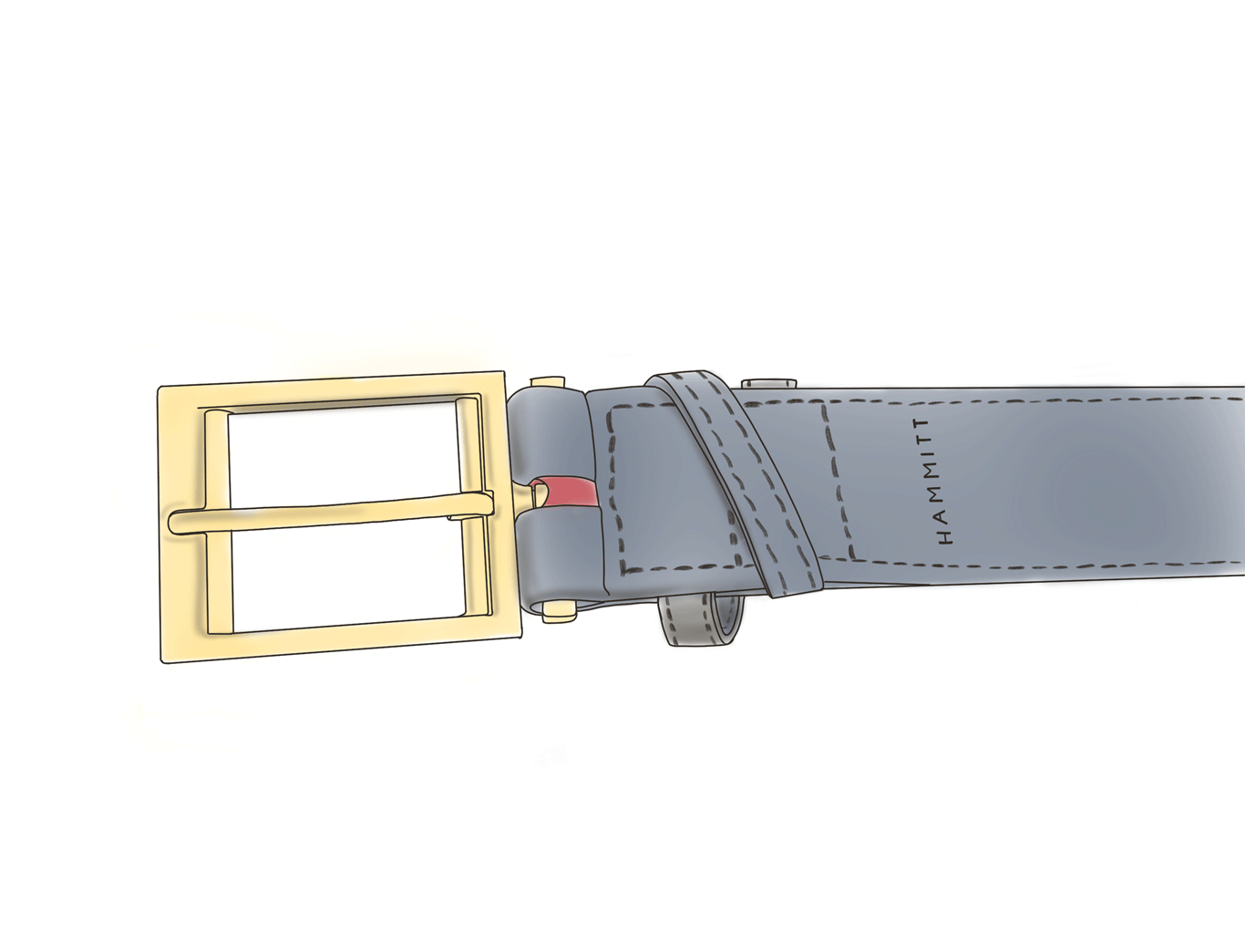 Charlie Rev Riveted Leather Belt | Black/Mahogany Pebble Grain & Brushed Gold Buckle | Medium Size | Perfect for Business Casual & Formal Outfits