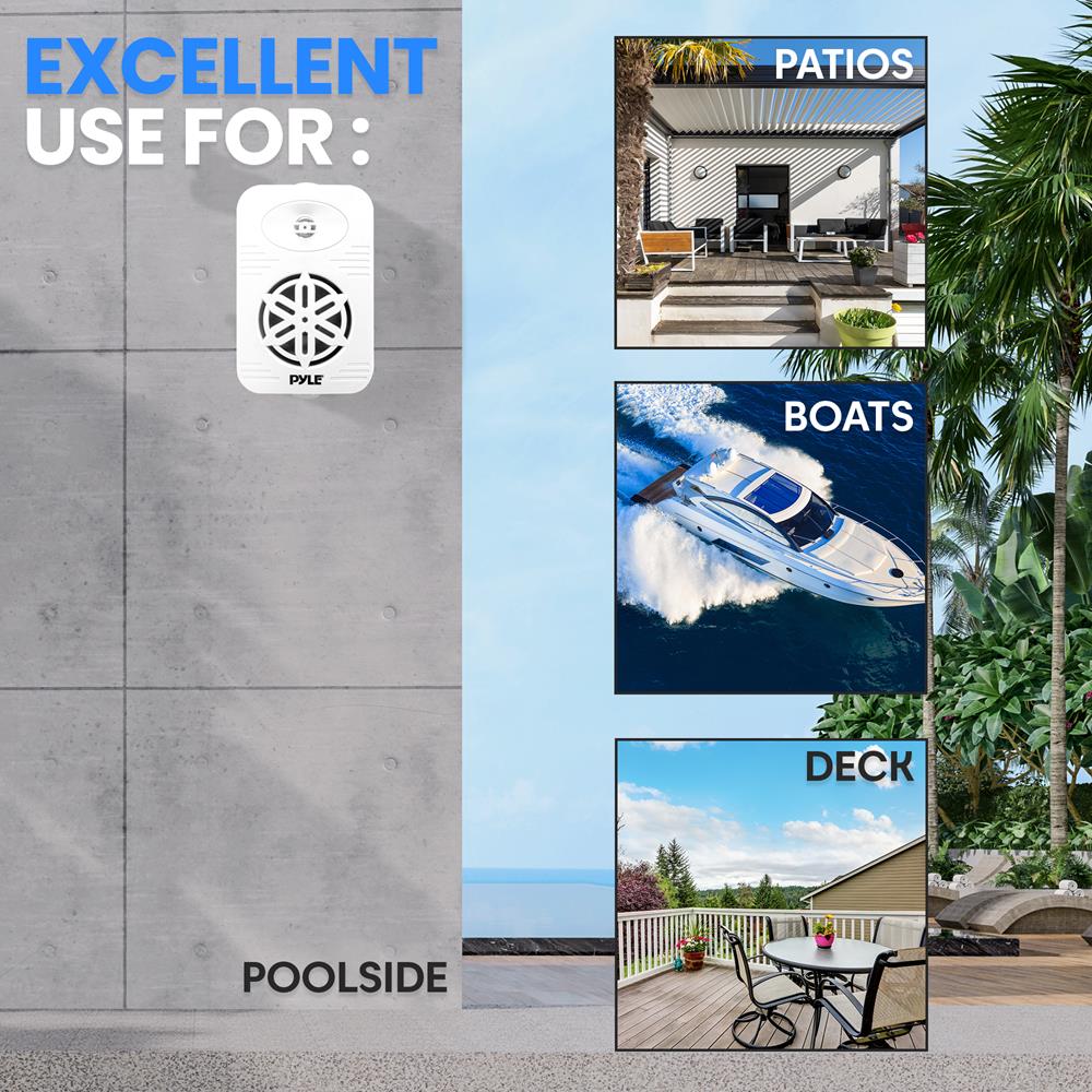 2-Way Indoor/Outdoor Weatherproof Speaker System - High-Quality Audio for Patio, Garden, Pool & Home Entertainment
