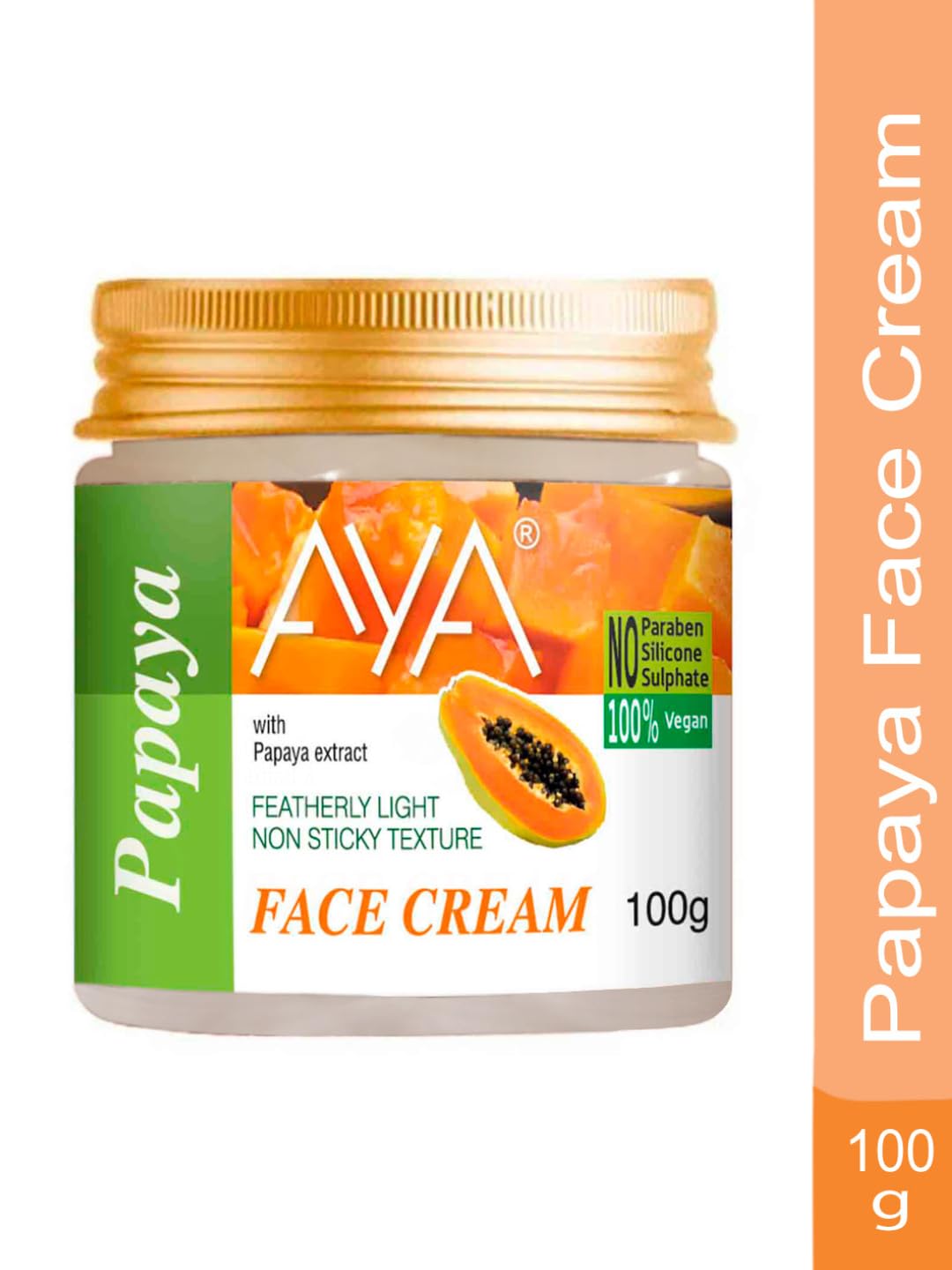 AYA Papaya Face Cream 100g - Skin Brightening & Nourishing Cream for Glowing Skin | Soothes & Exfoliates | Paraben-Free, Silicone-Free, Sulfate-Free | Perfect for Daily Skincare Routine & Nighttime Moisturizing