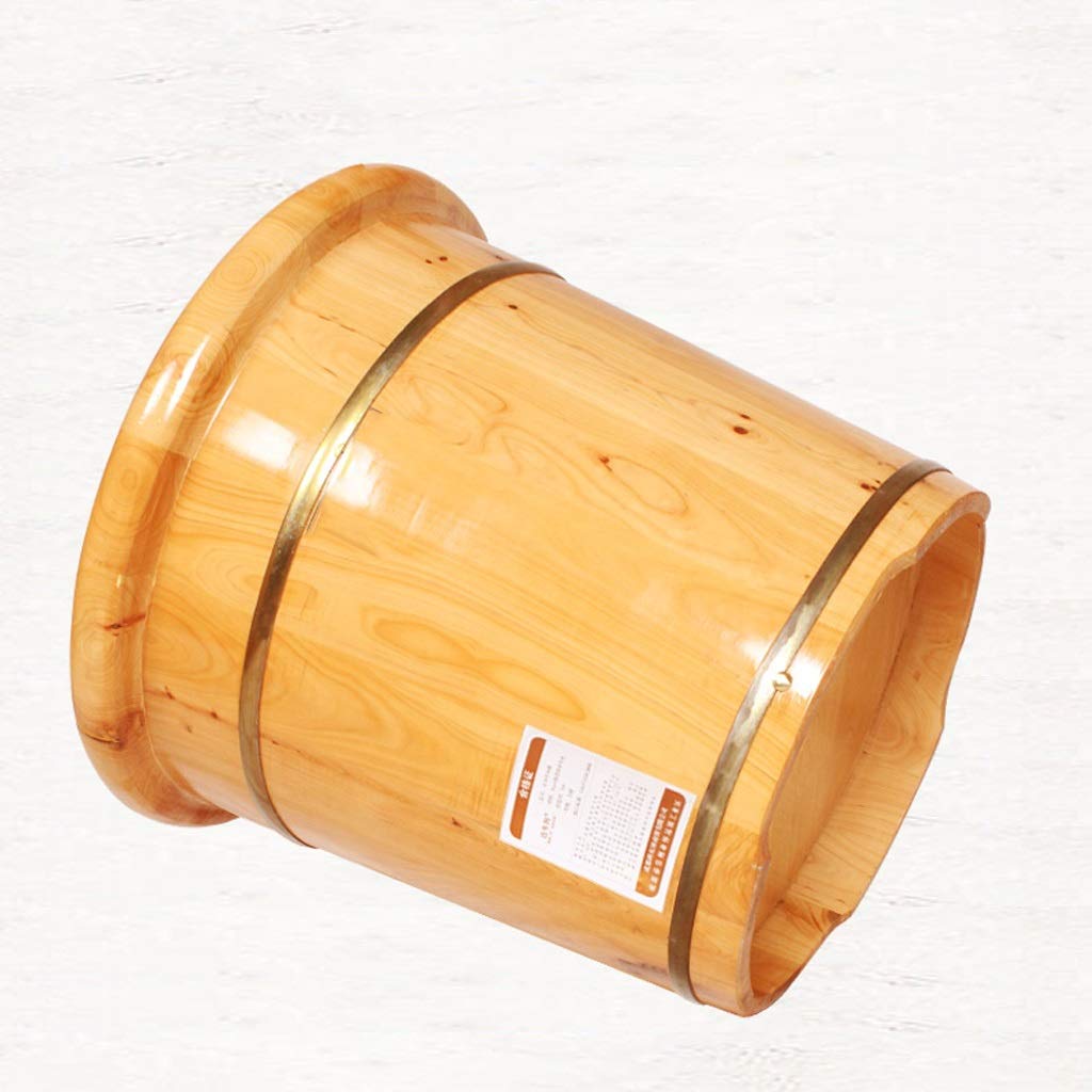 Premium Cedar Wood Foot Bath Bucket - Spa Pedicure Bowl with Massager for Relaxing Foot Care, Perfect for Kids & Adults - Natural Solid Cedar Foot Tub for Home Spa & Self-Care (Size A)