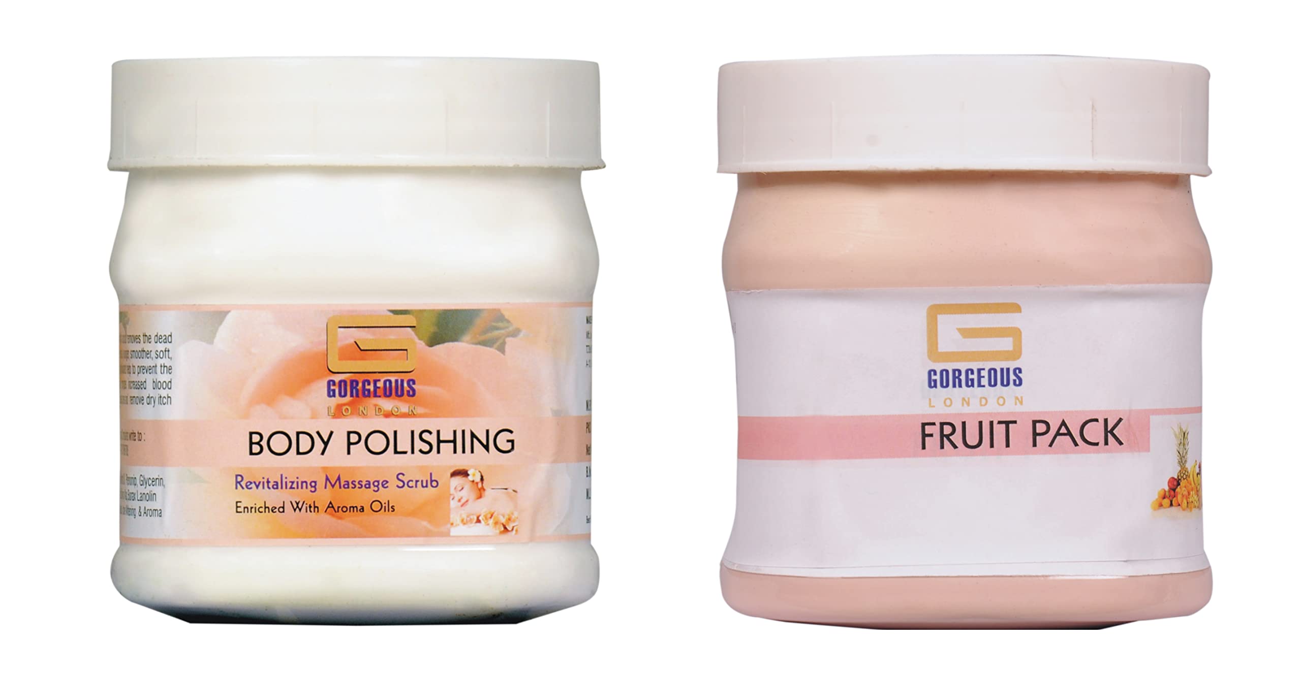 Exfoliating Body Scrub & Fruit Face Mask Set - 2 Pack (450ml Each) for Glowing Skin | Spa Day, Self Care & Gift Idea