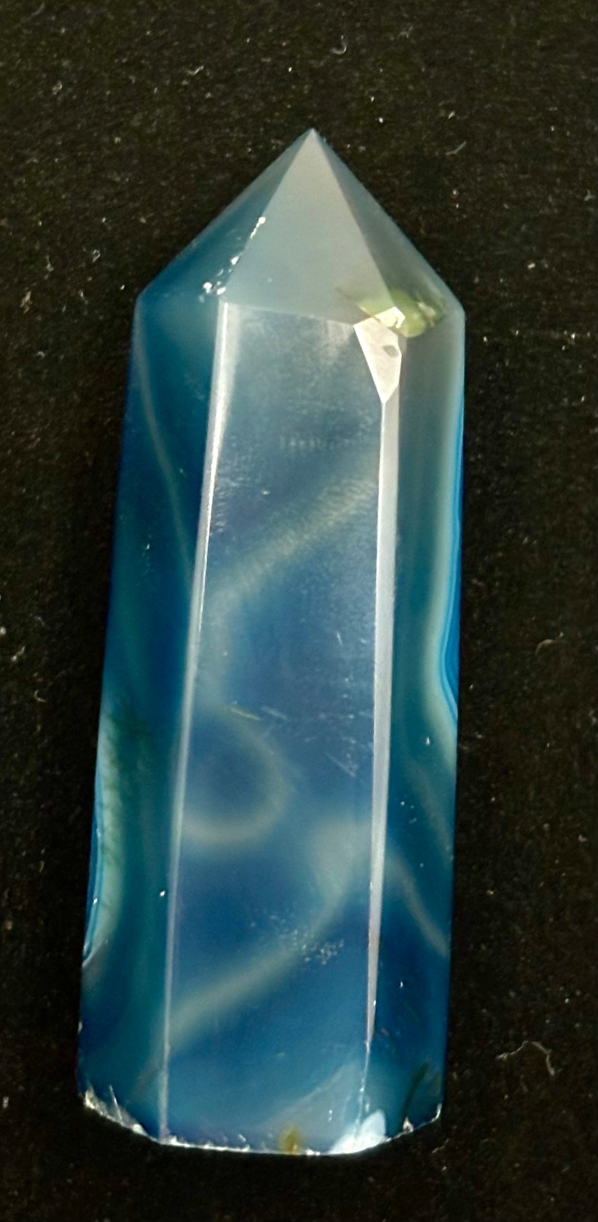Natural Blue Dyed Agate Crystal Tower - Healing Stone for Meditation, Reiki, Feng Shui & Home Decor
