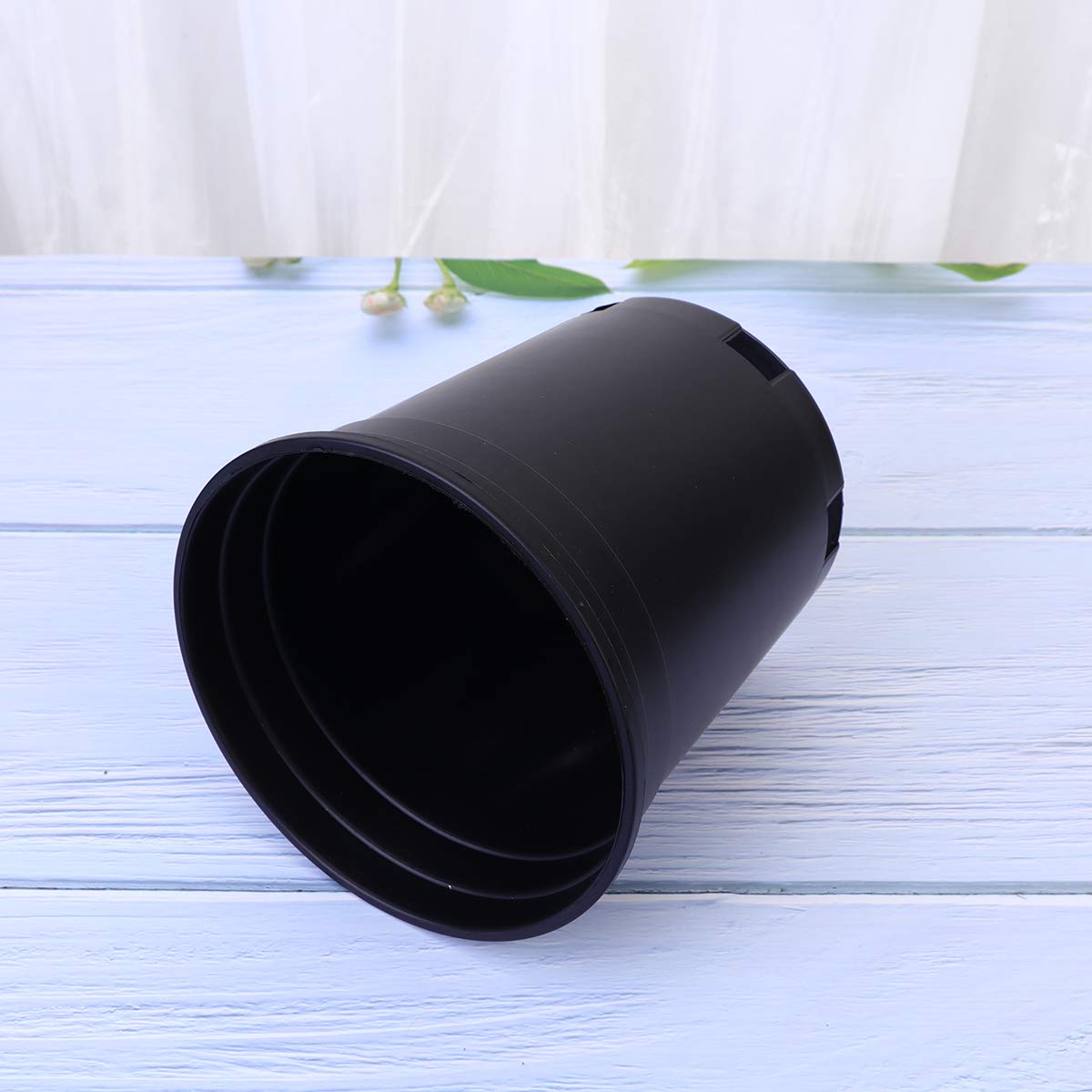 **Cabilock 5-Pack Thick Plastic Round Plant Pots - 1 Gallon Tree Growing Bucket, Balcony Garden Planters for Indoor & Outdoor Plants (Black) - Perfect for Herbs, Flowers, and Small Trees**