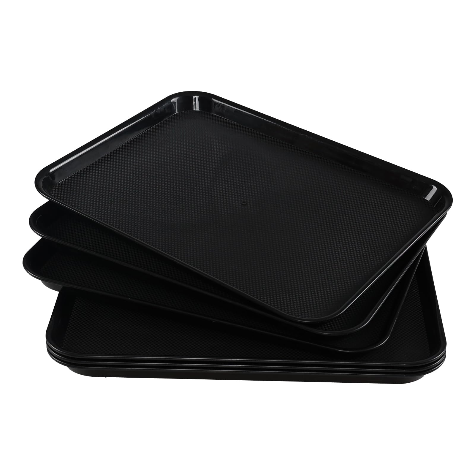 Ucake Plastic Serving Tray Set - 6 Pack Rectangle Fast Food Trays for Restaurants, Parties & Catering | Durable & Lightweight Food Service Dishes for Buffet, Picnic & Outdoor Dining