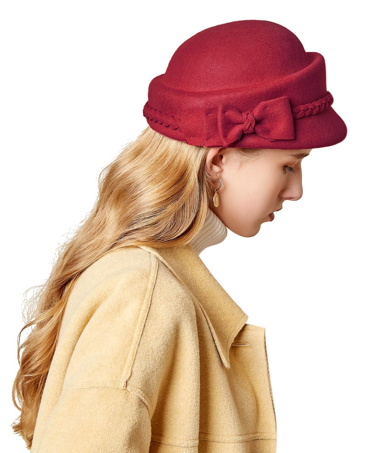 Z&X Women's Wool Felt Veil Fascinator Hat - Elegant Pillbox Beret with Flower for Winter, Tea Party, Church, Derby & Special Occasions | Perfect for Weddings, Royal Events & Vintage Fashion