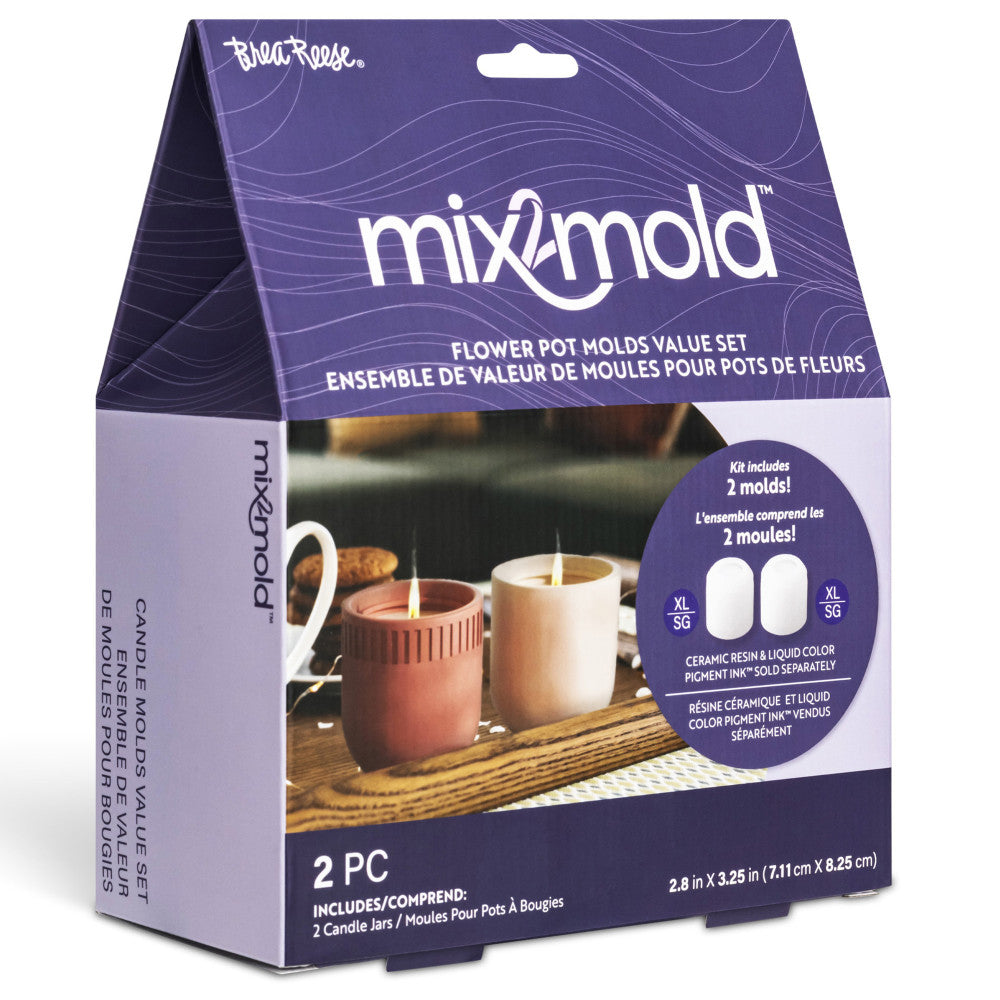 Brea Reese Mix2Mold Candle Holder Set - 2 Pack Reusable Silicone Molds for DIY Candles, Soap Making & Home Decor Crafts - Perfect for Wedding, Party Favors & Holiday Gifts
