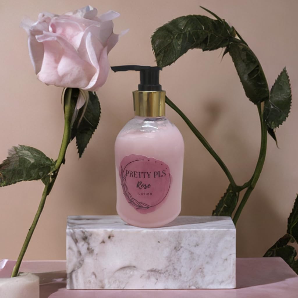PRETTY PLS Rose Body Lotion - 200ml for Radiant, Smooth & Nourished Skin | Delicate Rose Fragrance | Fast Absorbing & Non-Greasy | Perfect for Daily Moisturizing, Dry Skin Care & Relaxing Aromatherapy