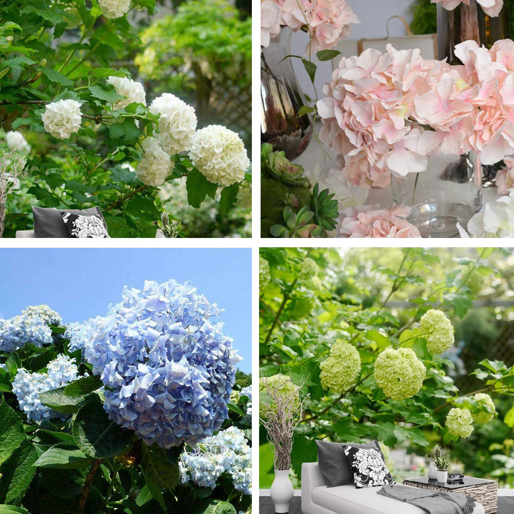 10 Pack Silk Hydrangea Artificial Flowers with Stems - Realistic Wedding Bouquets for Home Decor, Bridal Shower, Centerpieces & Party Arrangements