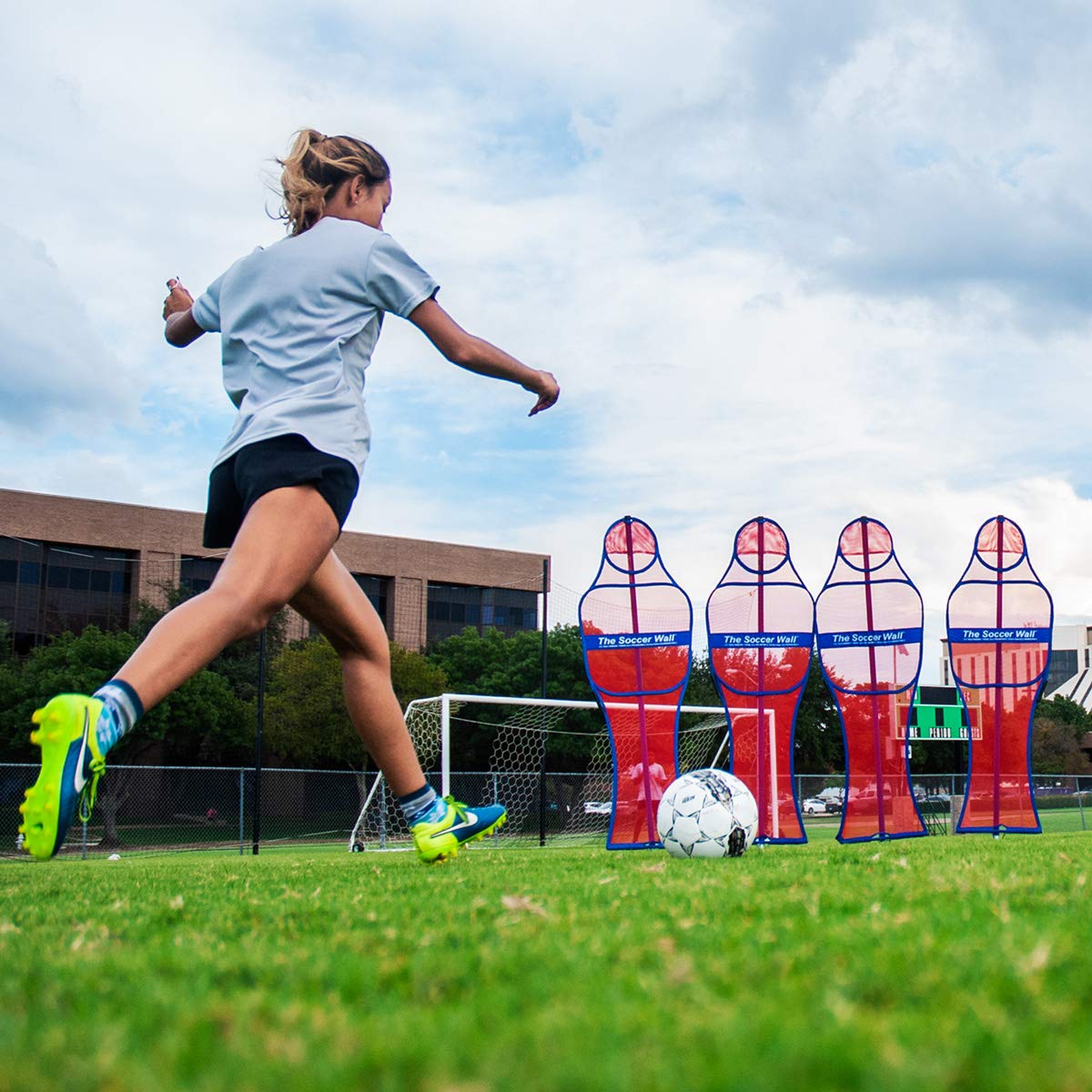 Portable Soccer Training Wall for Adults - Adjustable Defender Rebounder with Carry Bag - Perfect for Solo Drills, Passing Practice & Goalkeeper Training