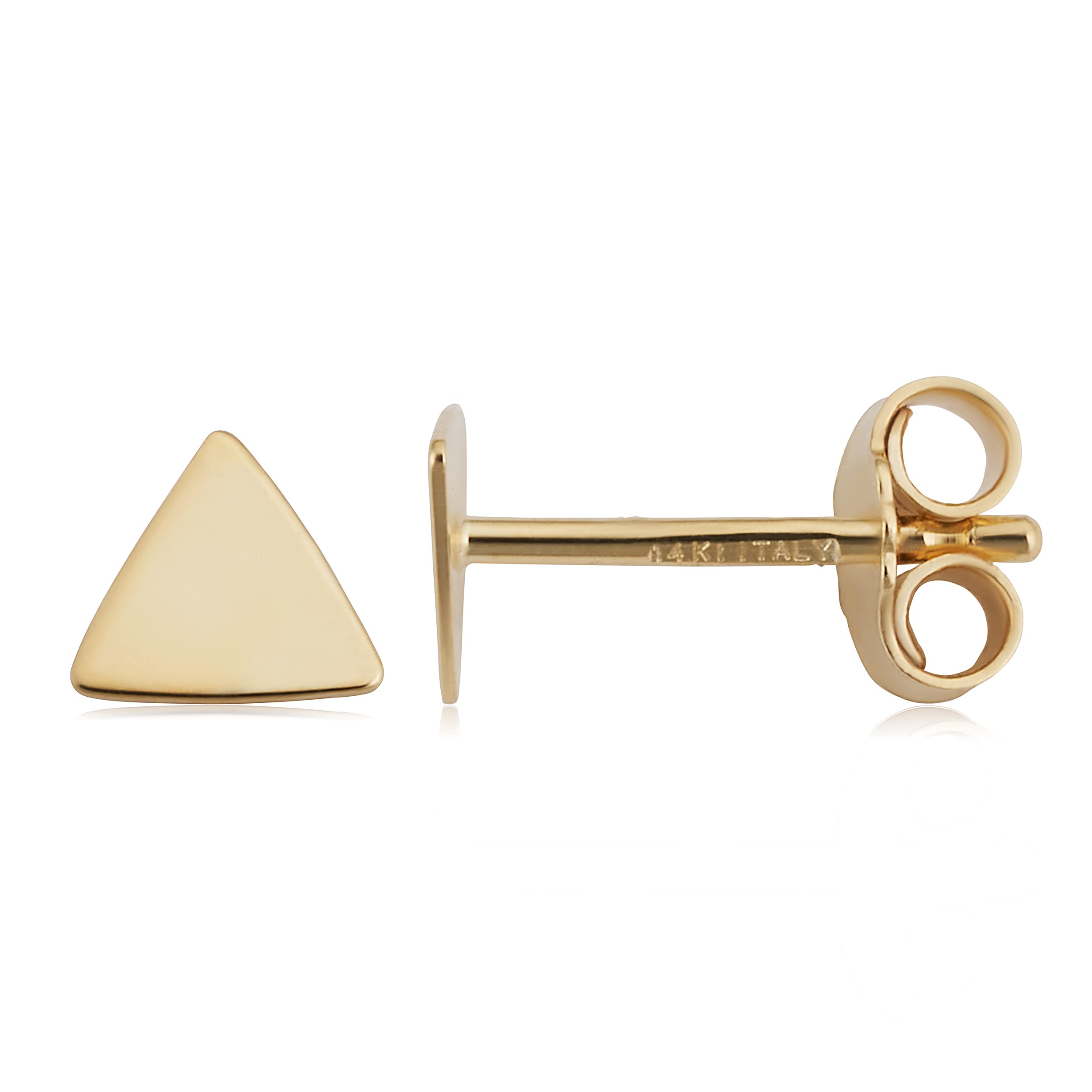 14K Yellow Gold Triangle Stud Earrings for Women - Minimalist Italian Jewelry | Perfect for Everyday Wear, Gifts & Special Occasions