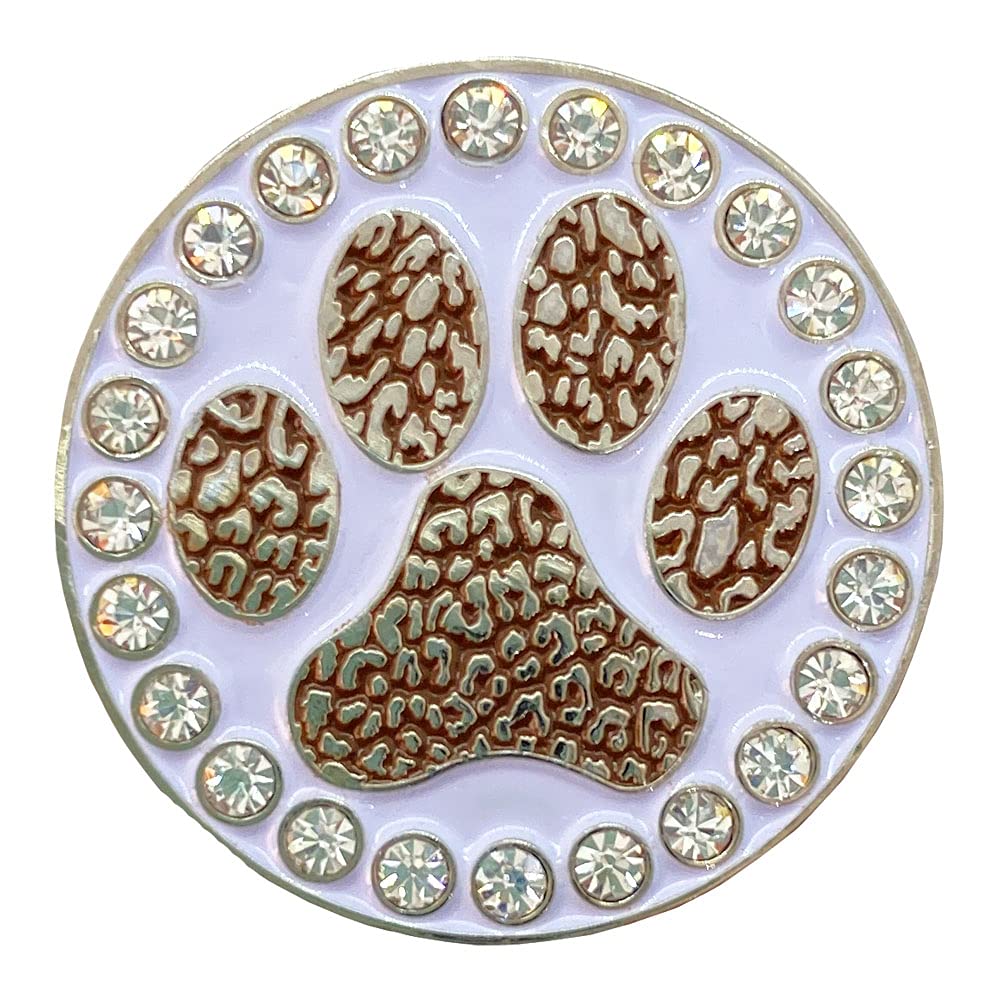 Bling Paw Print Golf Ball Marker Necklace for Women - Perfect Golf Gift